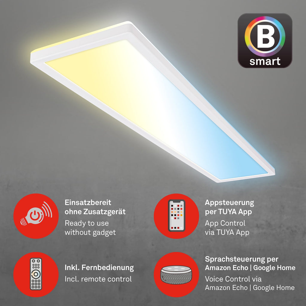 Smart LED taklampe Tava CCT dimbar hvit matt montert i tak