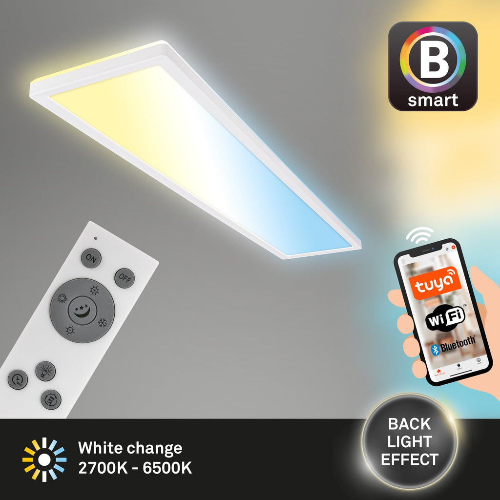 Smart LED taklampe Tava CCT dimbar hvit matt sideprofil