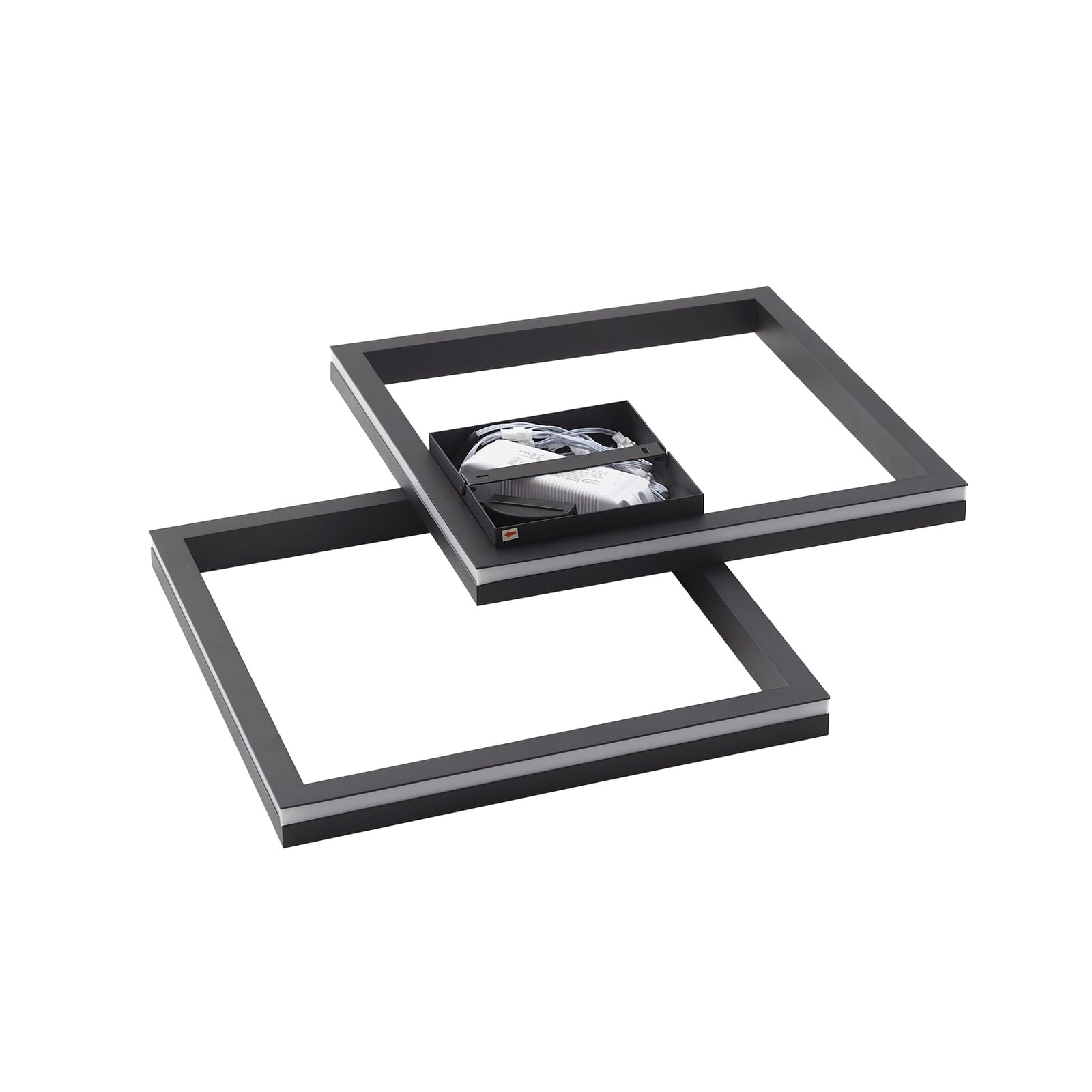 Smart LED-taklampe Tjado dimbar RGB CCT 85x57 cm svart side