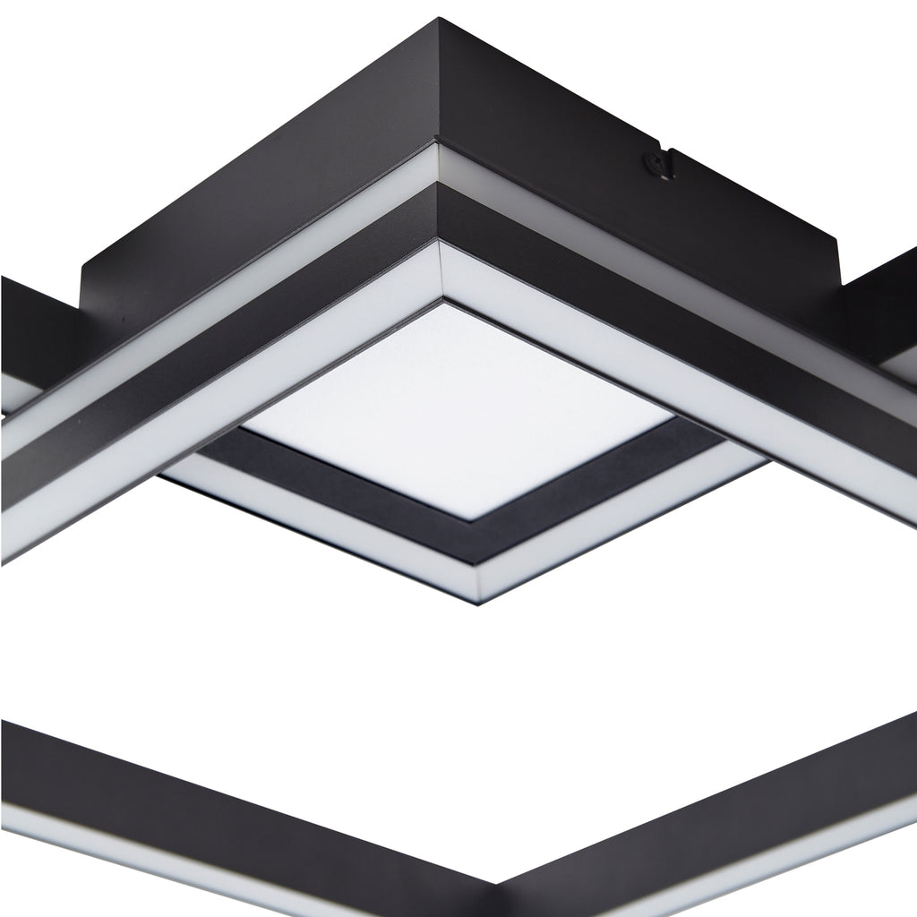 Smart LED-taklampe Tjado dimbar RGB CCT 85x57 cm svart lys