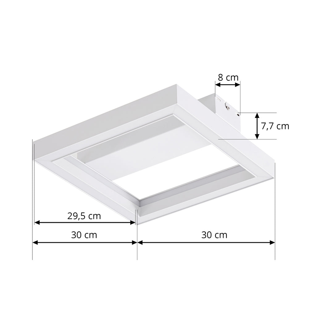 Smart LED-taklampe Tjado dimbar RGBW Ø30 cm hvit montert i tak