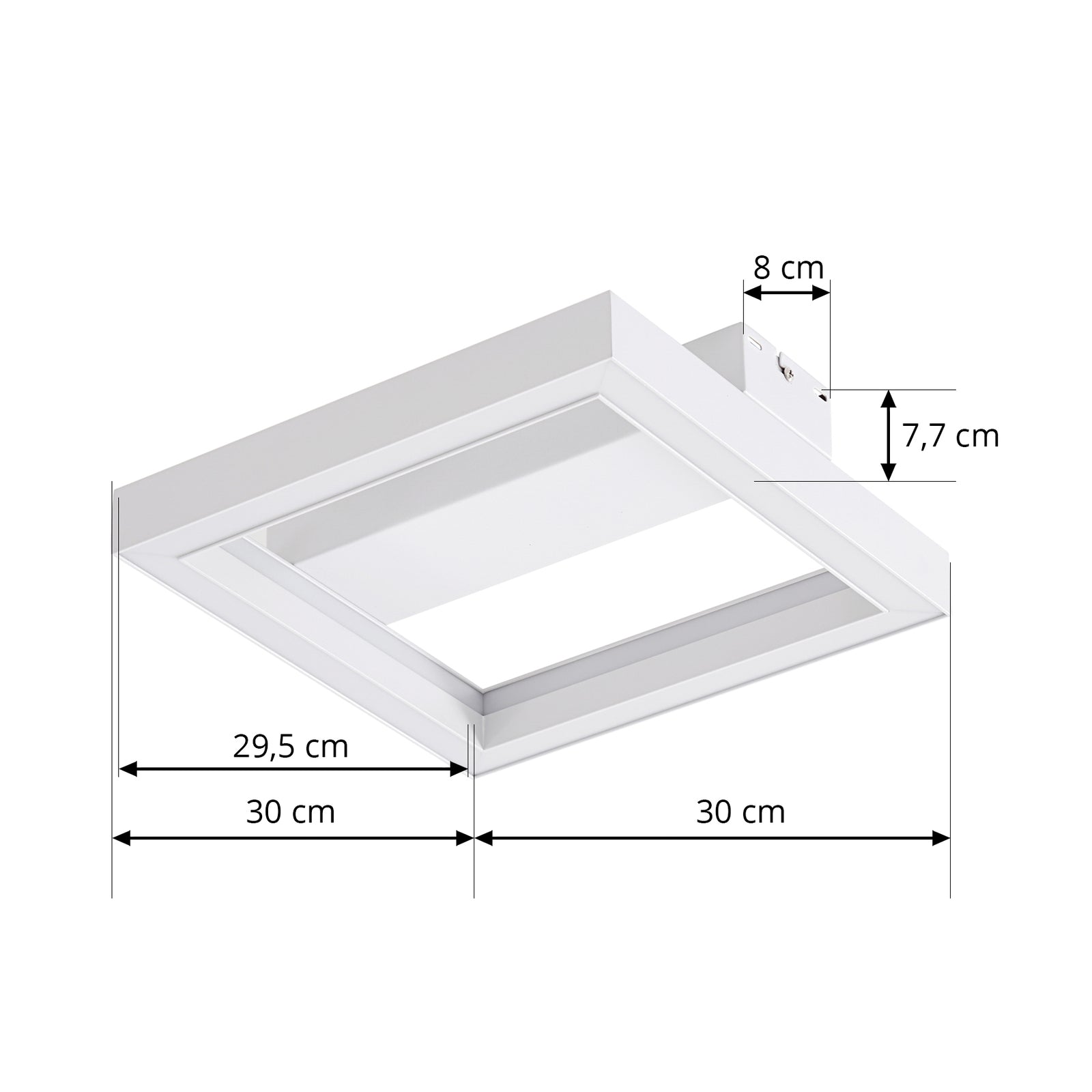 Smart LED-taklampe Tjado dimbar RGBW Ø30 cm hvit montert i tak