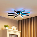 Smart LED-taklampe Tjado svart forfra