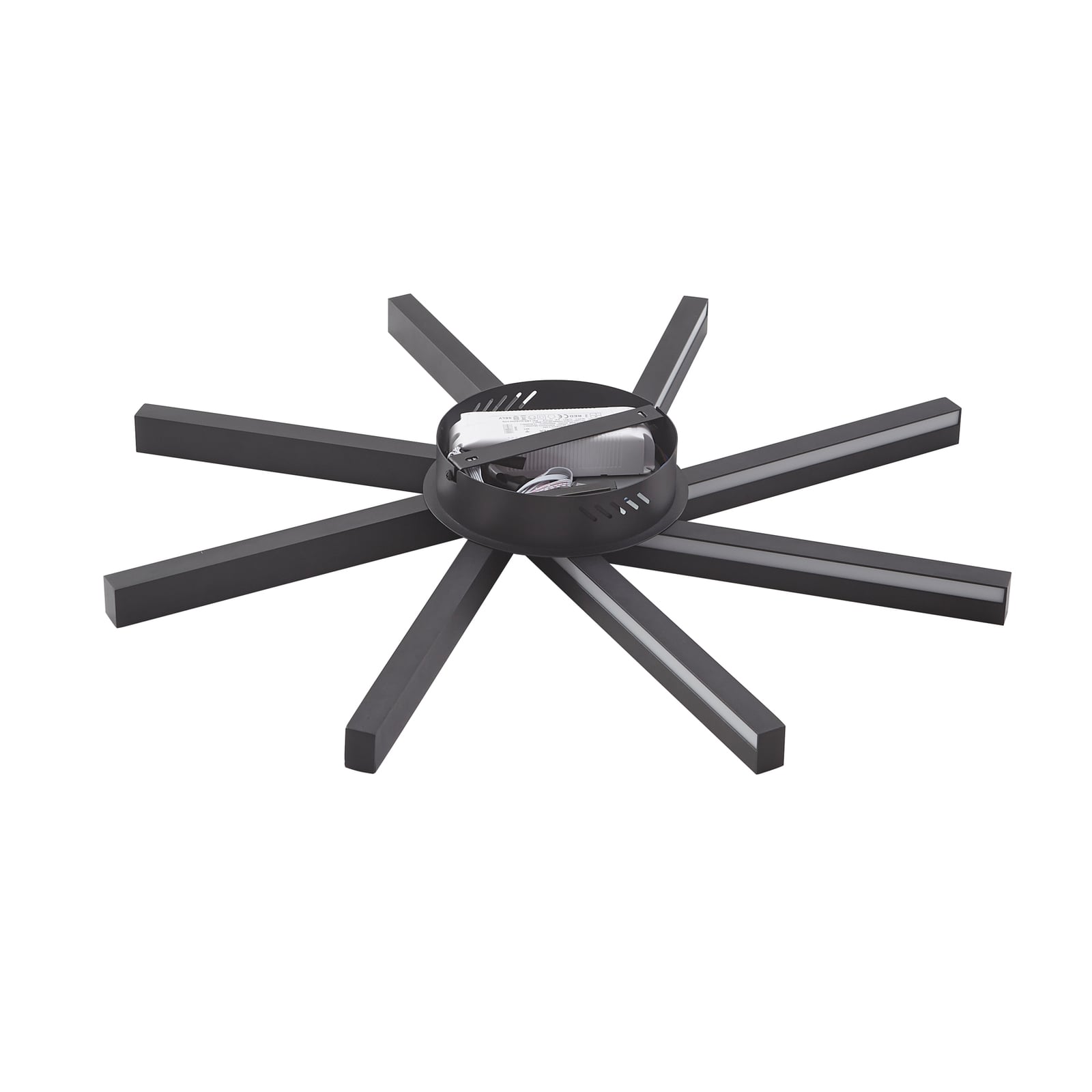 Smart LED-taklampe Tjado svart lys i bruk