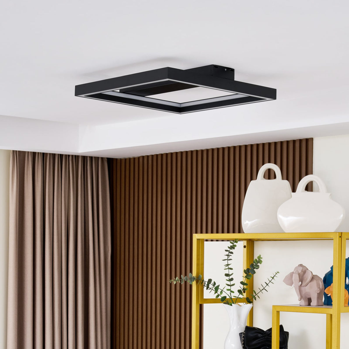 Smart LED taklampe Tjado svart RGBW dimbar 50 cm bakside