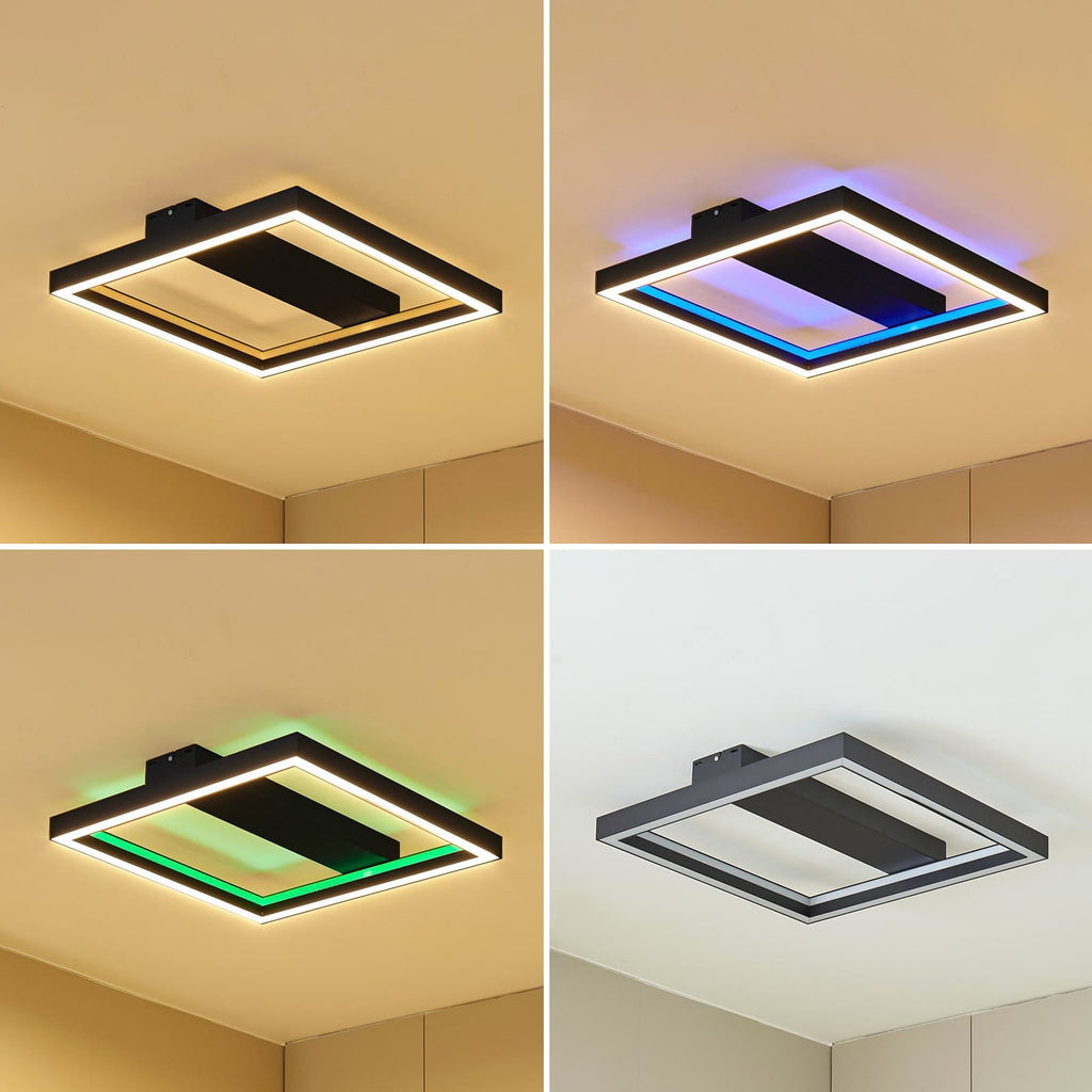 Smart LED taklampe Tjado svart RGBW dimbar 50 cm detalj av materiale
