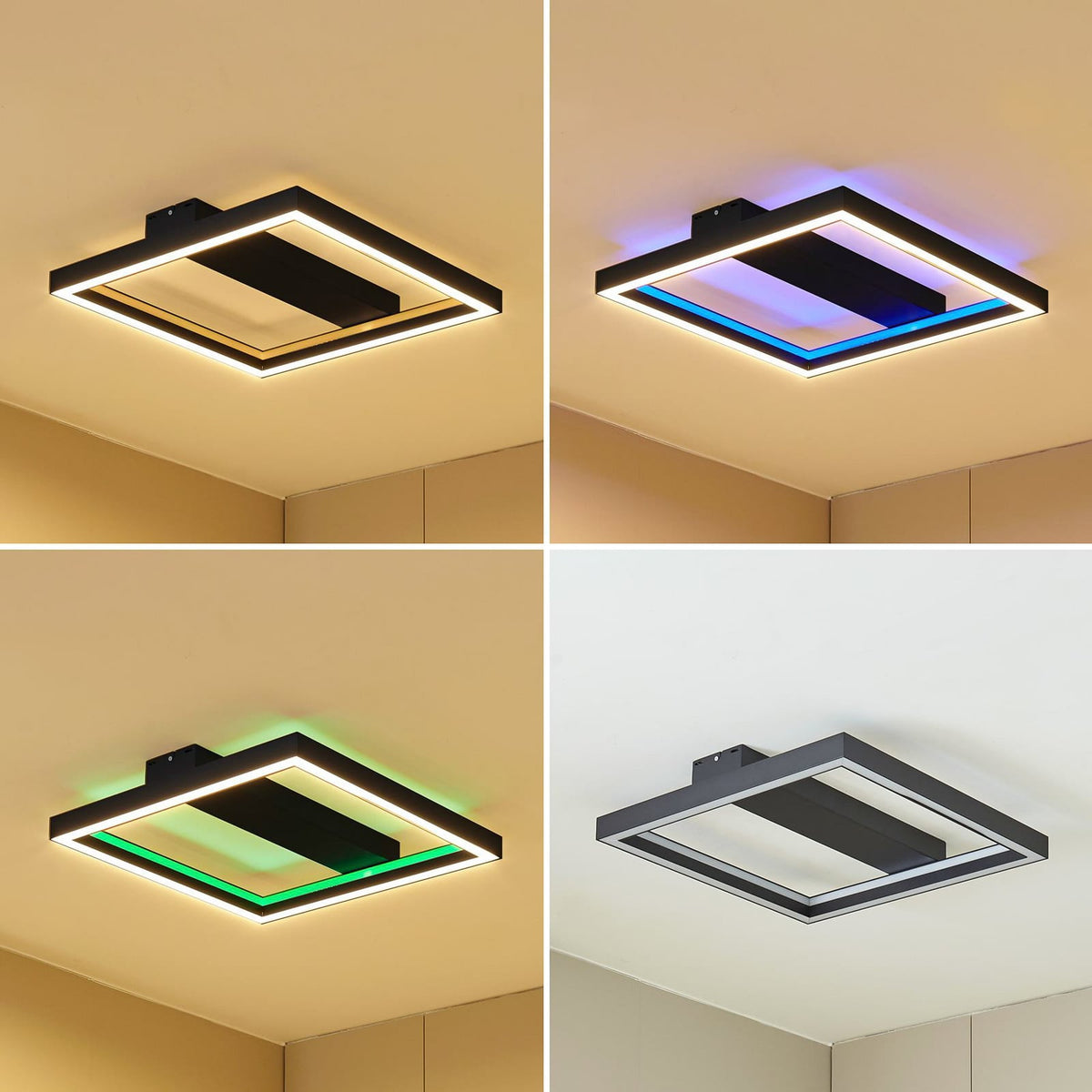 Smart LED taklampe Tjado svart RGBW dimbar 50 cm detalj av materiale
