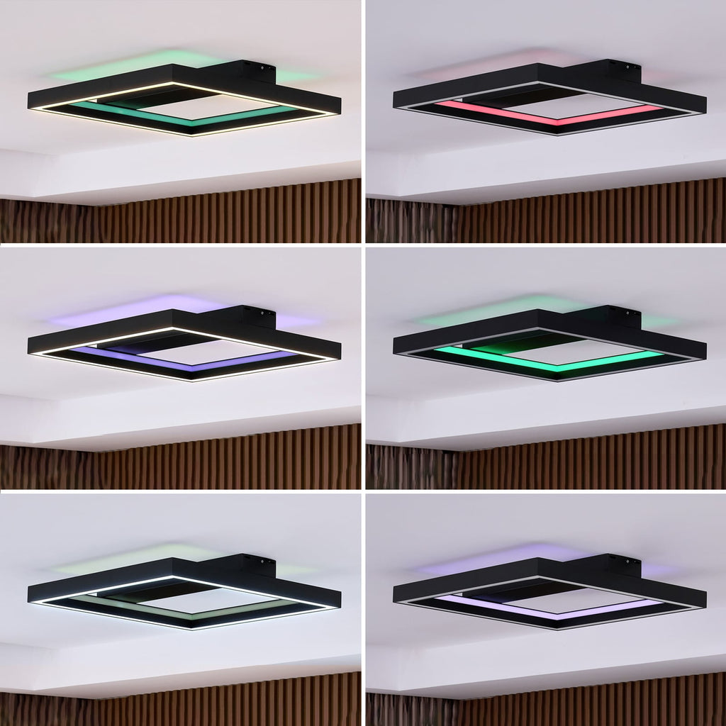 Smart LED taklampe Tjado svart RGBW dimbar 50 cm montert i rom