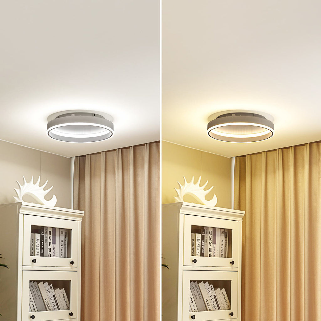 Smart LED-taklampe Yasmen hvit metall Ø40 cm dimmefunksjon