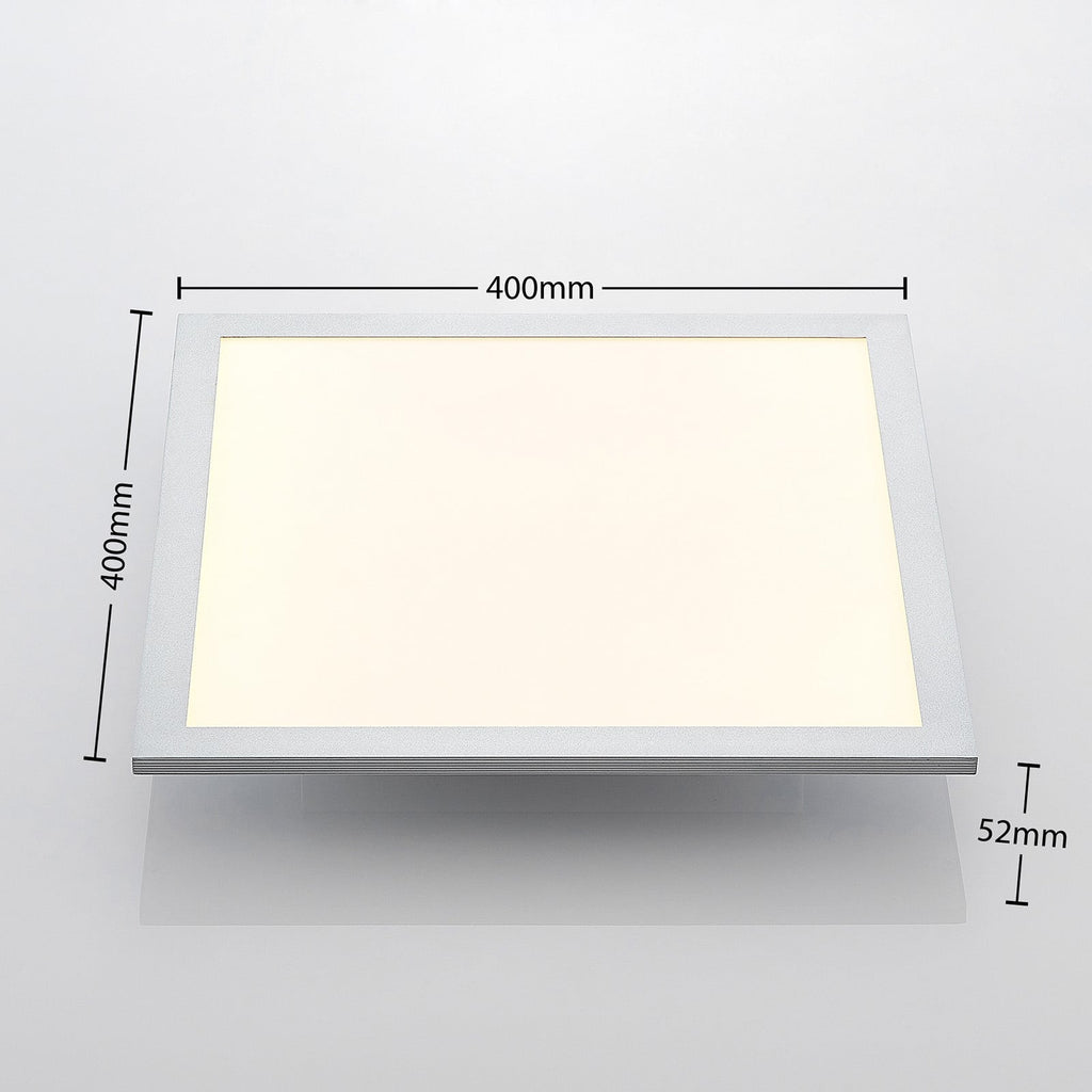 Smart LED takpanel Kjetil 40x40 cm dimbar RGB CCT sølv montert i tak