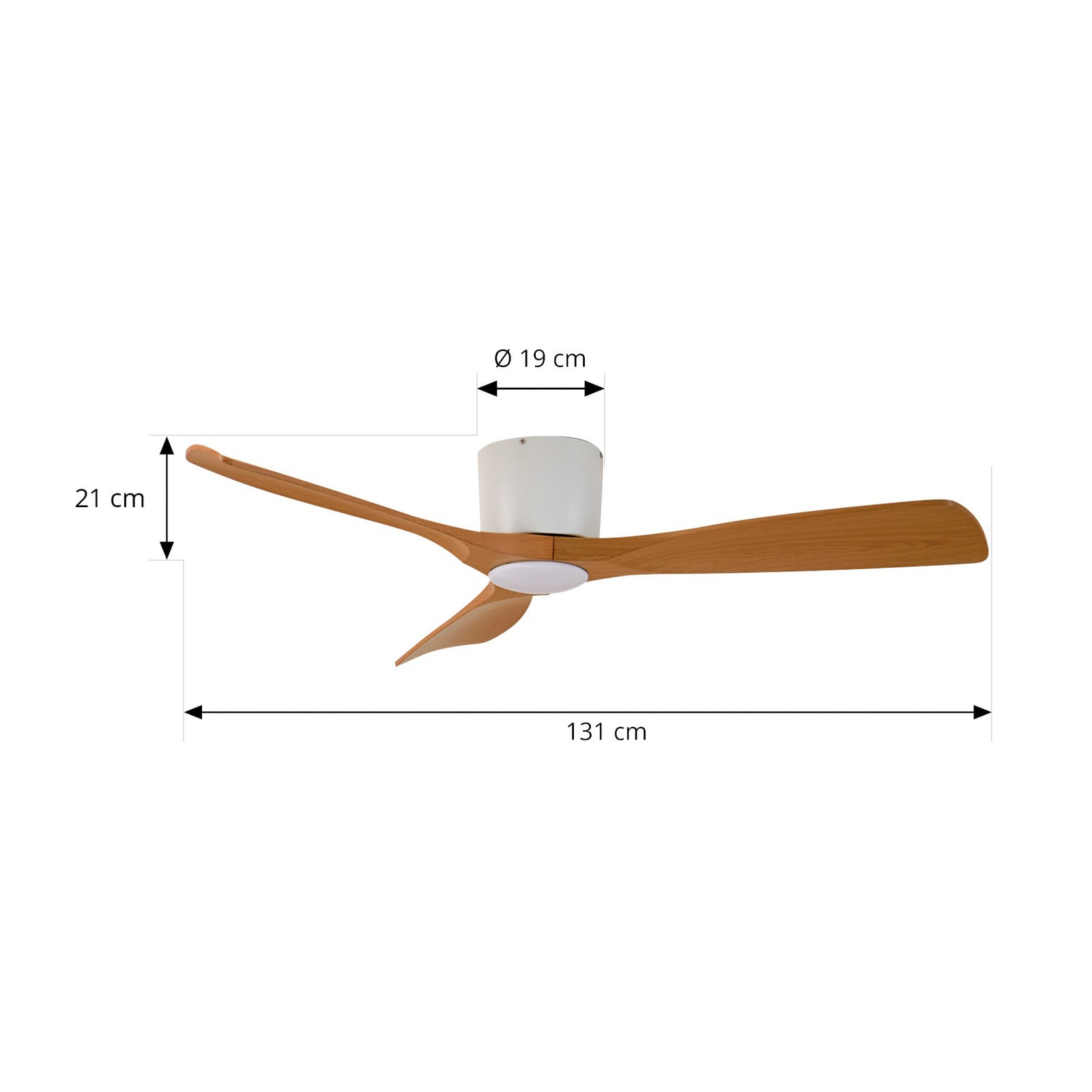 Smart LED takvifte Moneno dimbar hvit/tre Ø131 cm CCT Tuya montert i rom