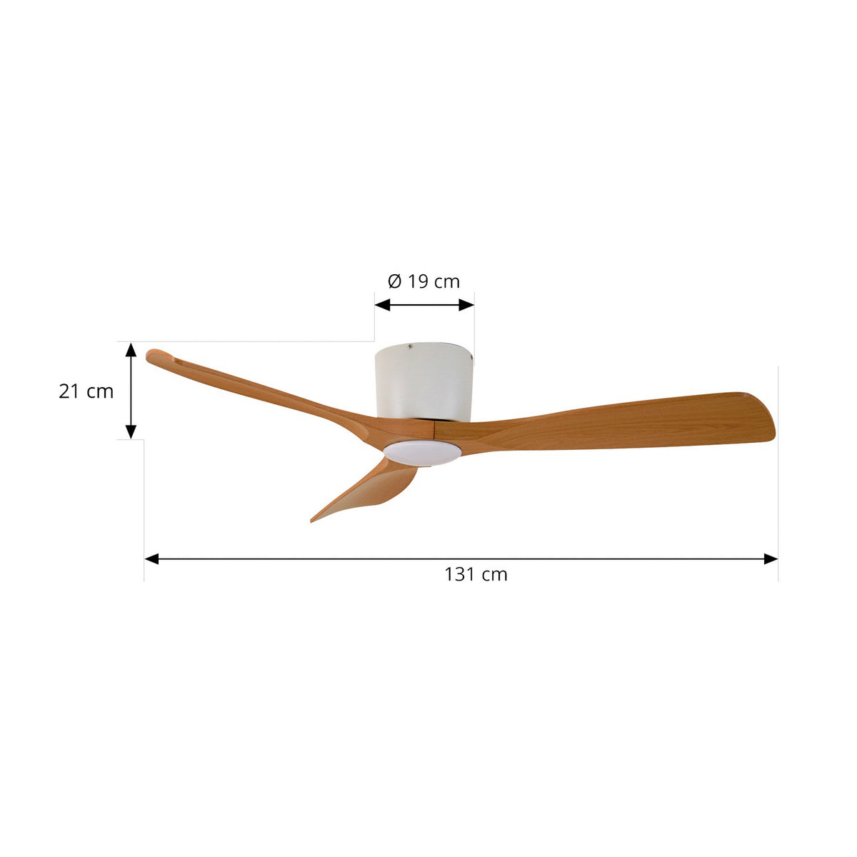 Smart LED takvifte Moneno dimbar hvit/tre Ø131 cm CCT Tuya montert i rom