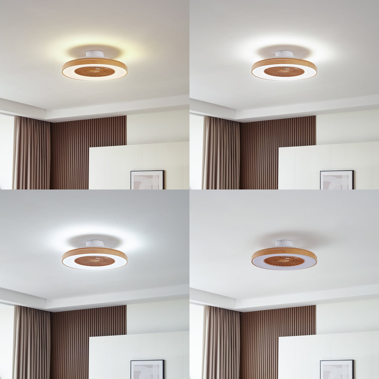 Detalj av Smart LED takvifte Teleo CCT Tuya Ø58 cm trefarget vifteblader