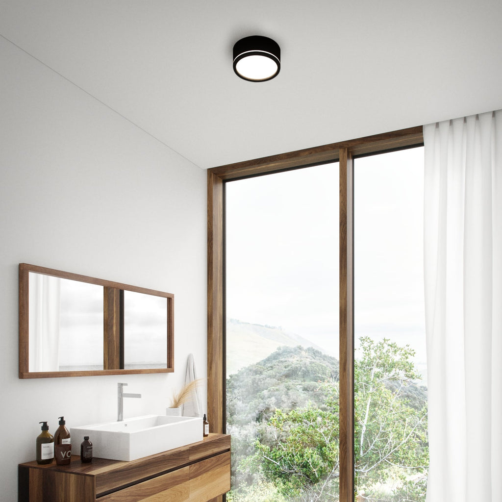 Smart LED utevegglampe Ava dimbar svart Ø20 cm IP54 detalj