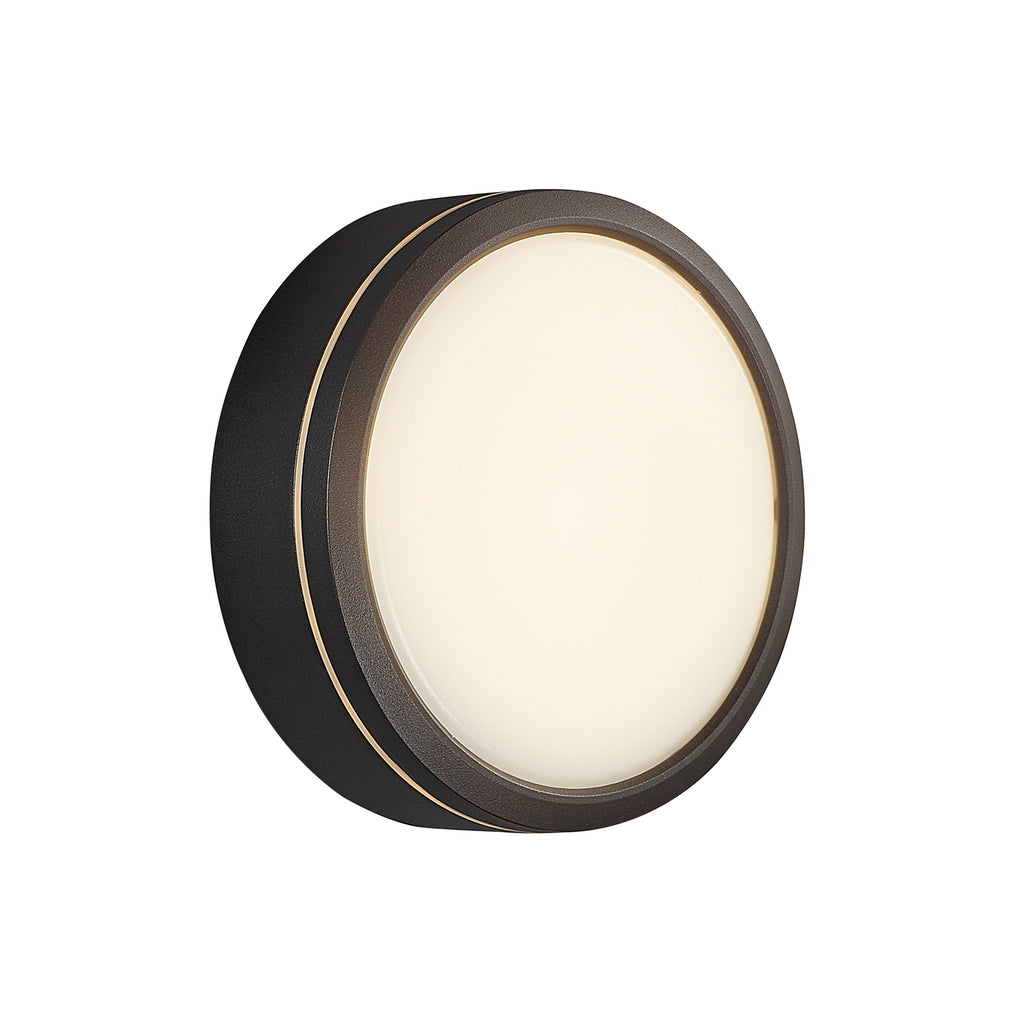 Smart LED utevegglampe Ava dimbar svart Ø20 cm IP54 montert utendørs