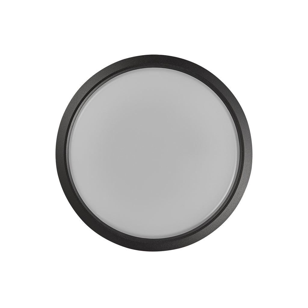 Smart LED utevegglampe Ava dimbar svart Ø20 cm IP54 sideprofil