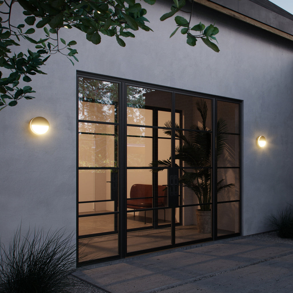 Smart LED utevegglampe Ava dimbar svart Ø20 cm IP54 opplyst