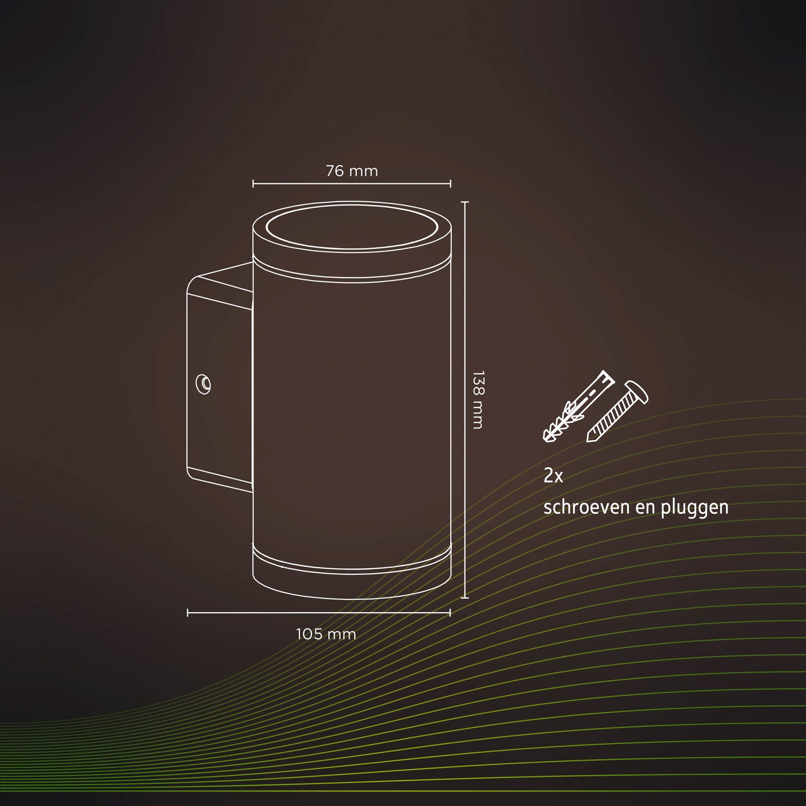 Smart LED utevegglampe opp/ned CCT RGB IP54 svart - Calex detalj
