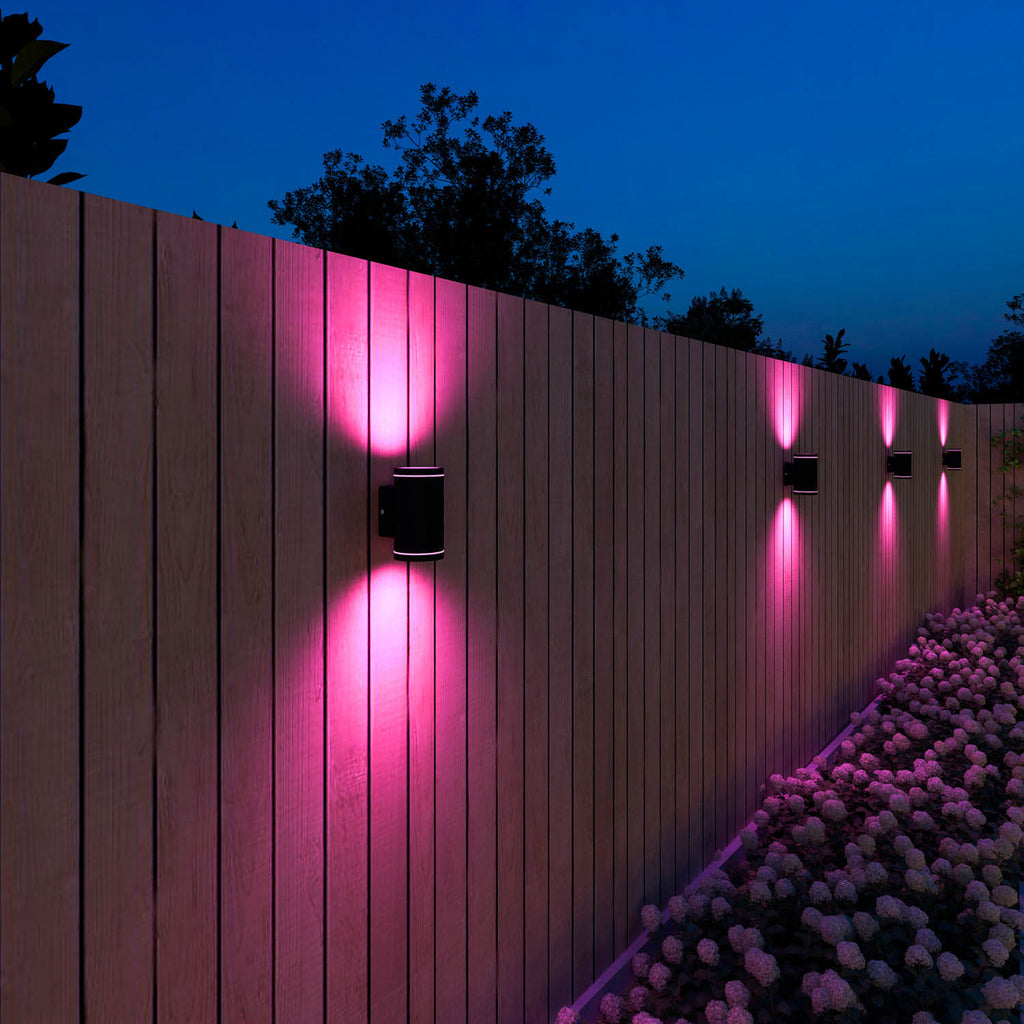 Smart LED utevegglampe opp/ned CCT RGB IP54 svart - Calex appstyring