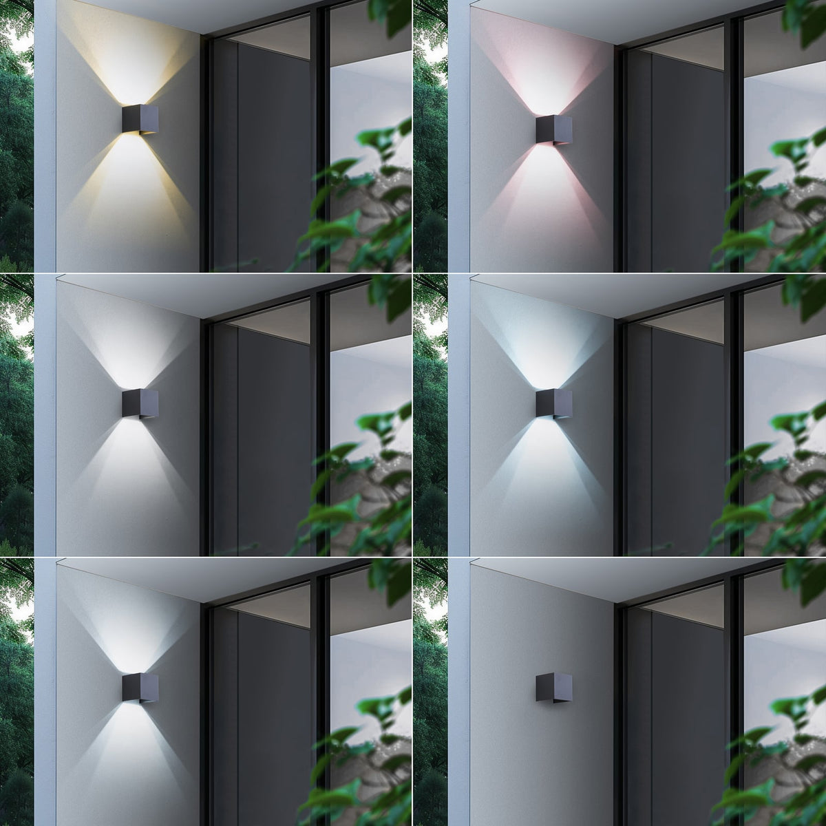 Smart LED utevegglampe Dara dimbar grå CCT RGB IP54 montert på vegg