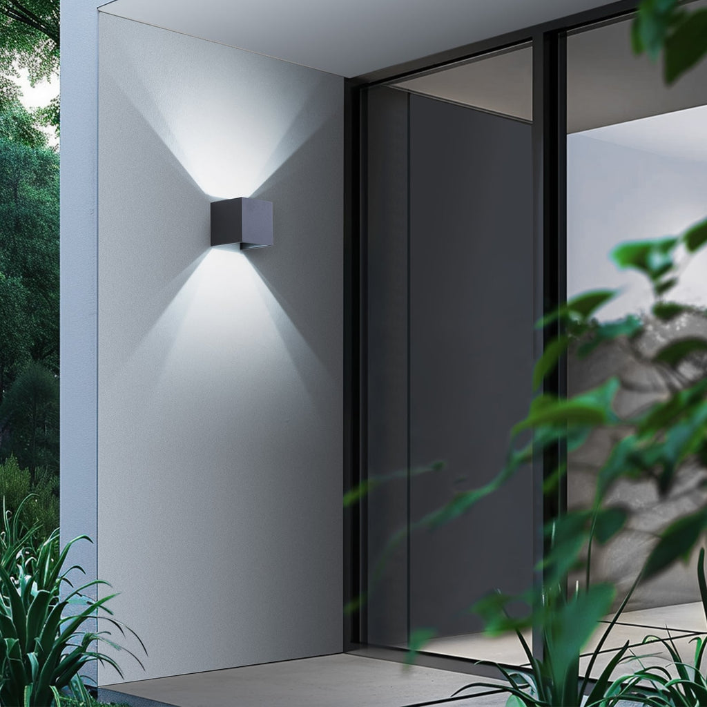 Smart LED utevegglampe Dara dimbar grå CCT RGB IP54 bakside