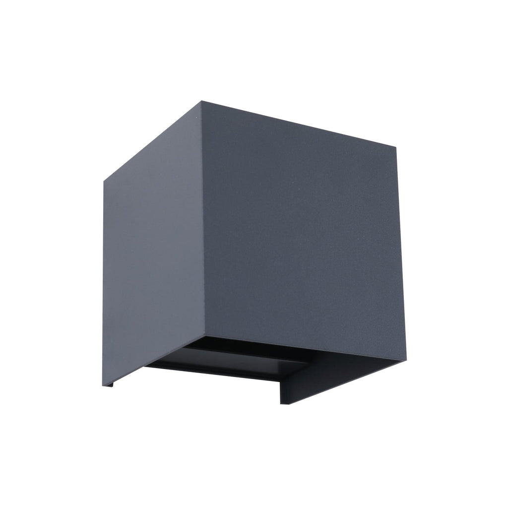 Smart LED utevegglampe Dara dimbar grå CCT RGB IP54 montert utendørs