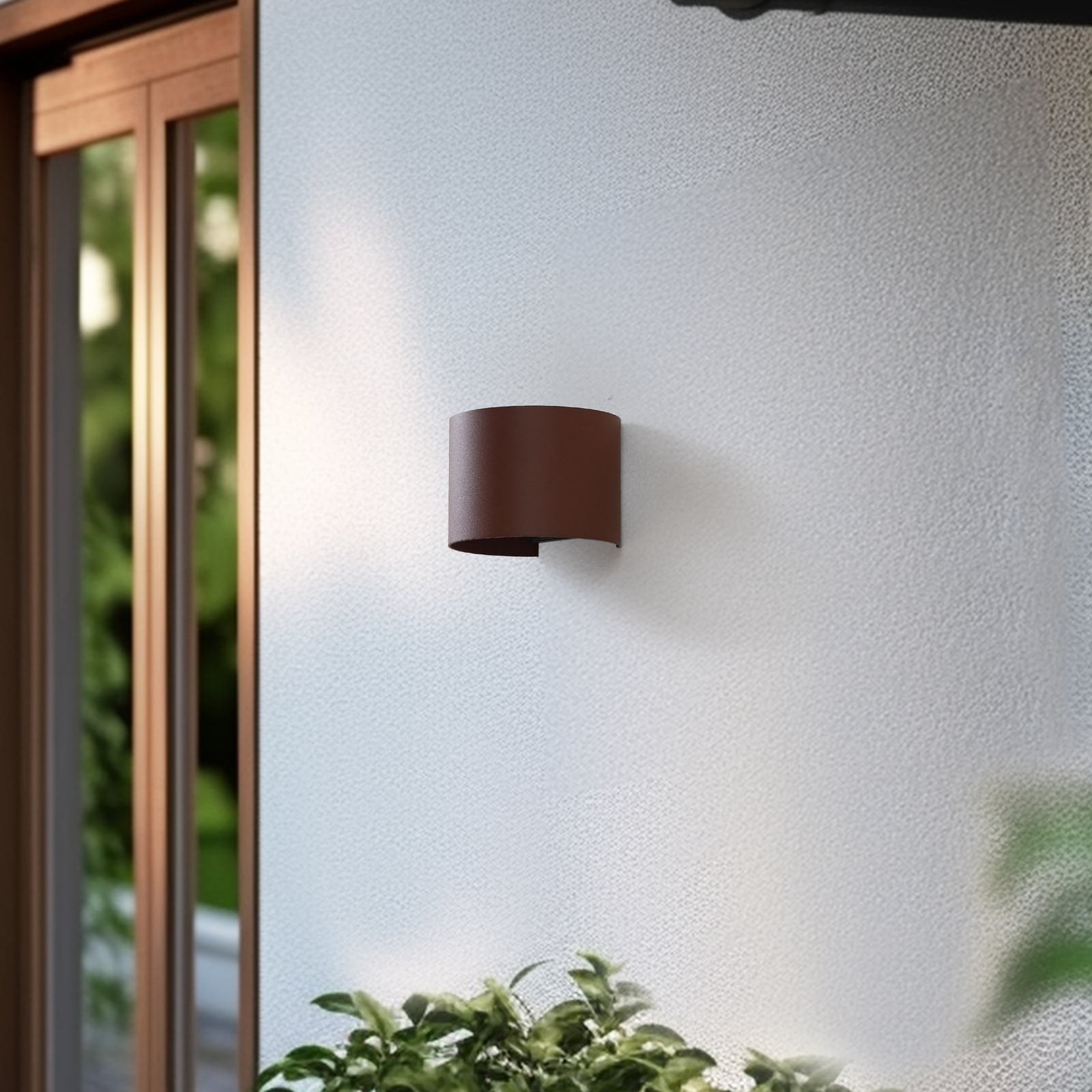 Smart LED utevegglampe Dara rund CCT RGB dimbar IP54 bakside
