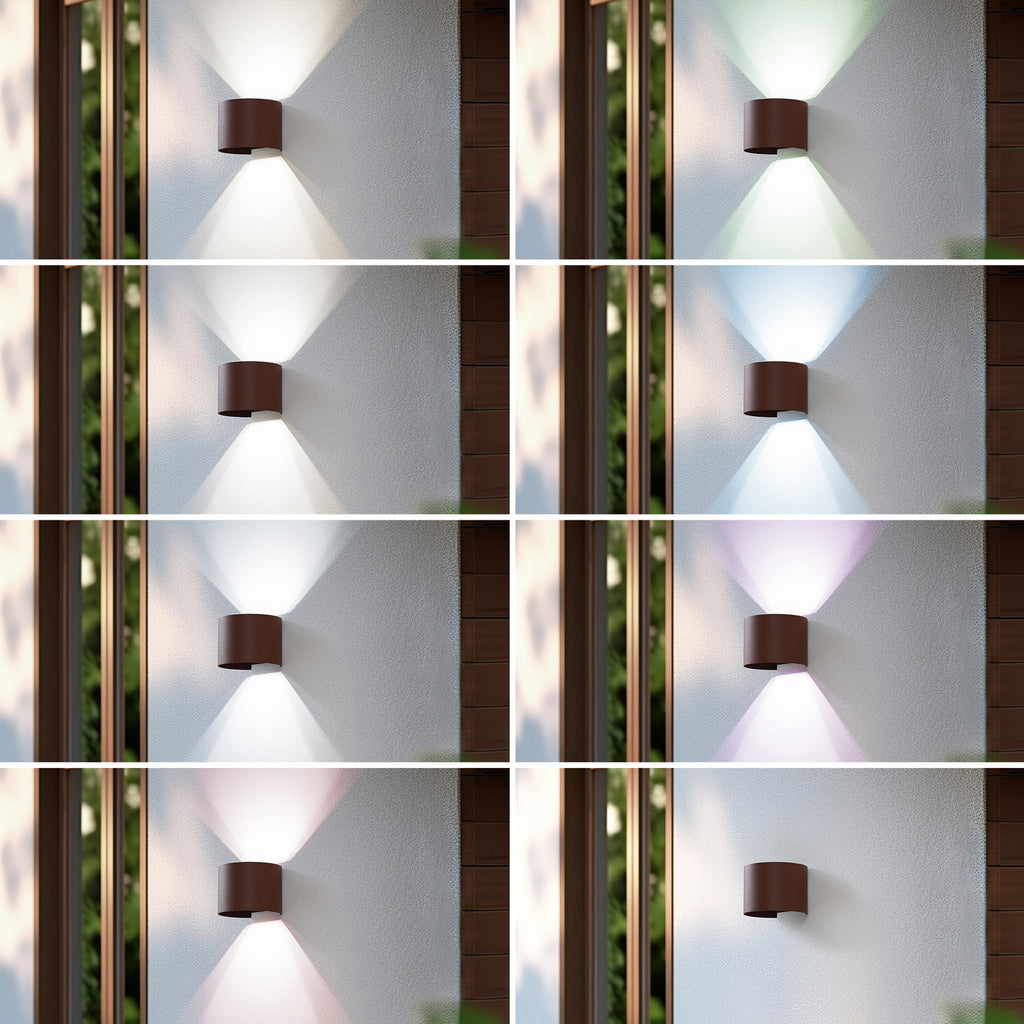 Detalj av smart LED utevegglampe Dara rund CCT RGB dimbar IP54