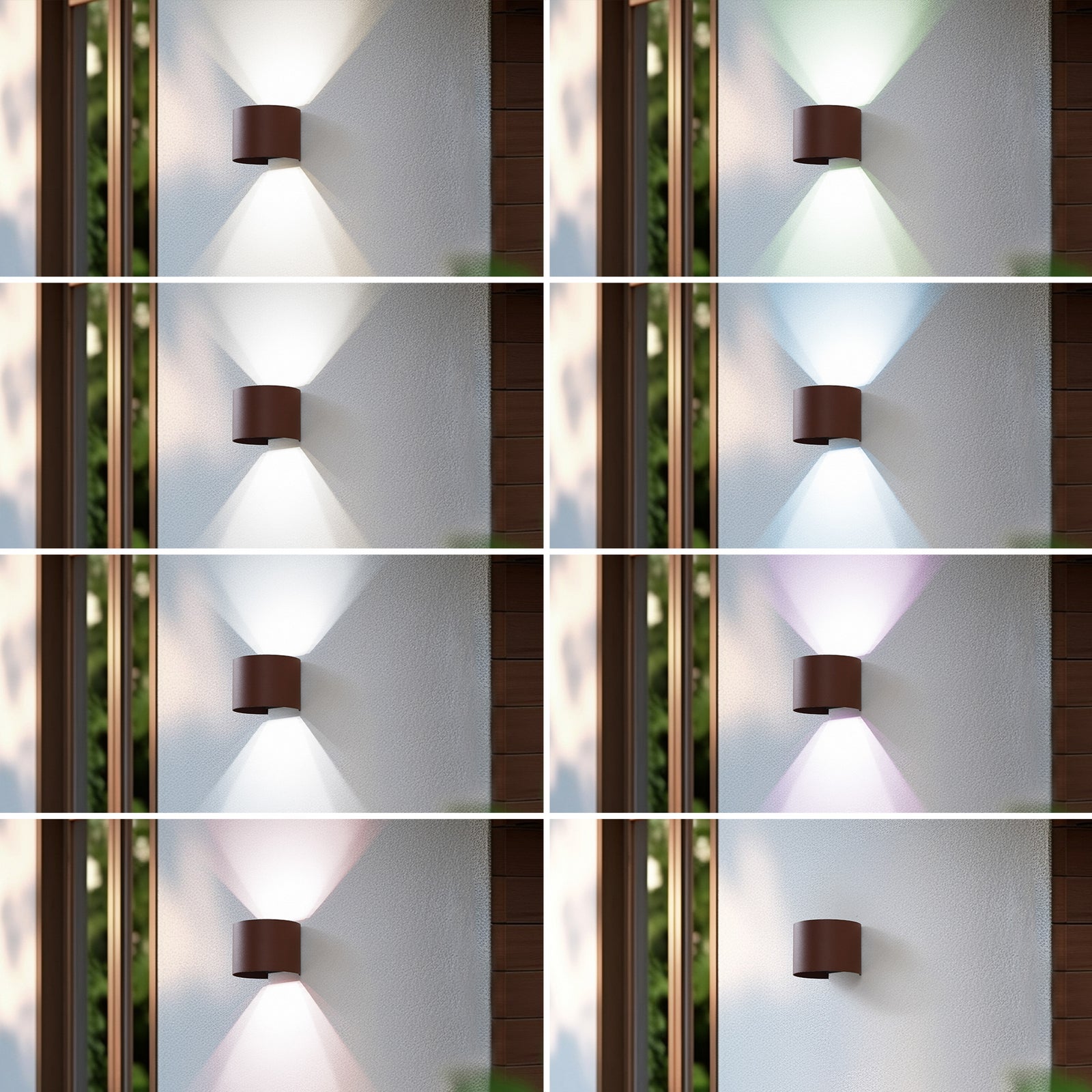 Detalj av smart LED utevegglampe Dara rund CCT RGB dimbar IP54