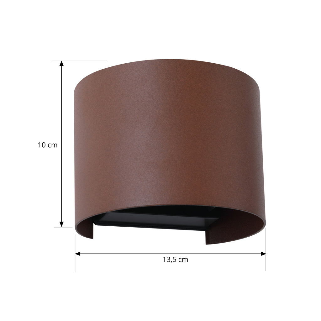Smart LED utevegglampe Dara rund CCT RGB dimbar IP54 med stemmekontroll