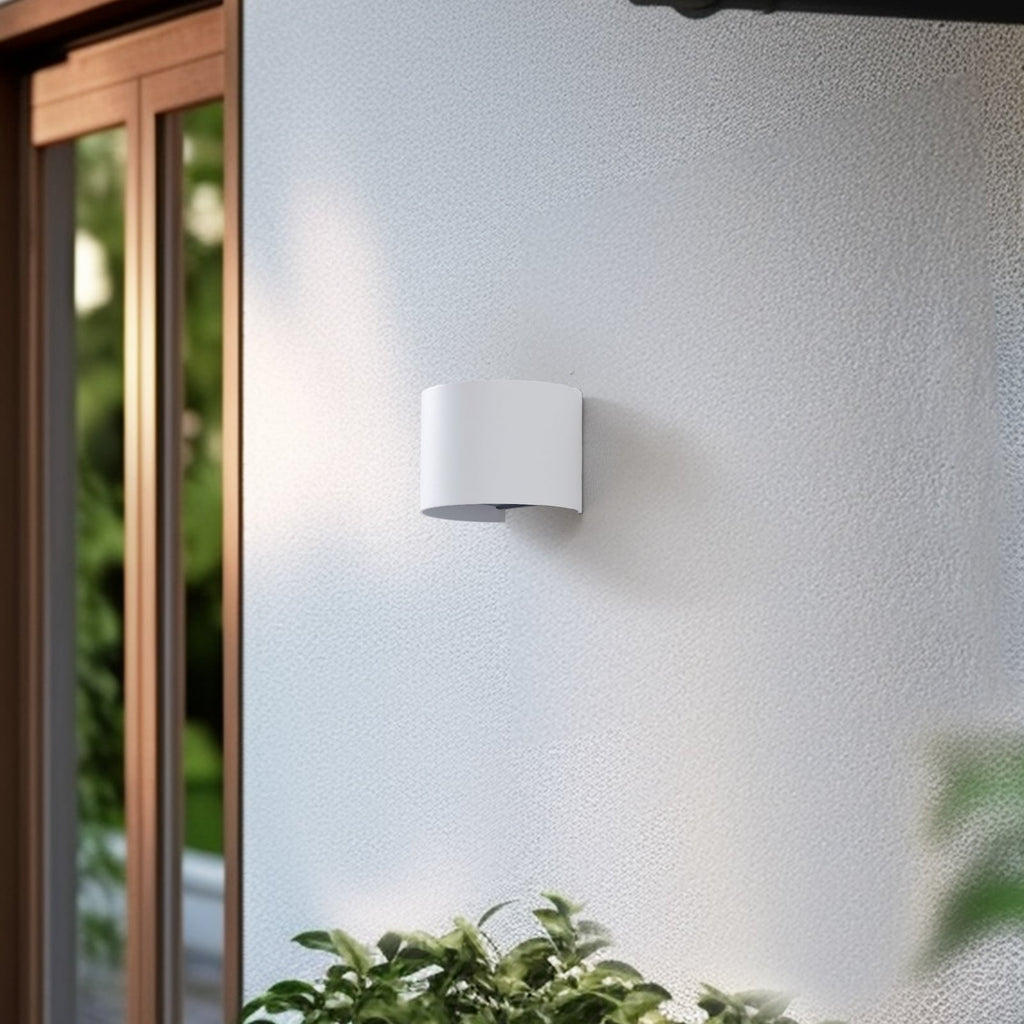 Smart LED utevegglampe Dara rund hvit CCT RGB IP54 bakside