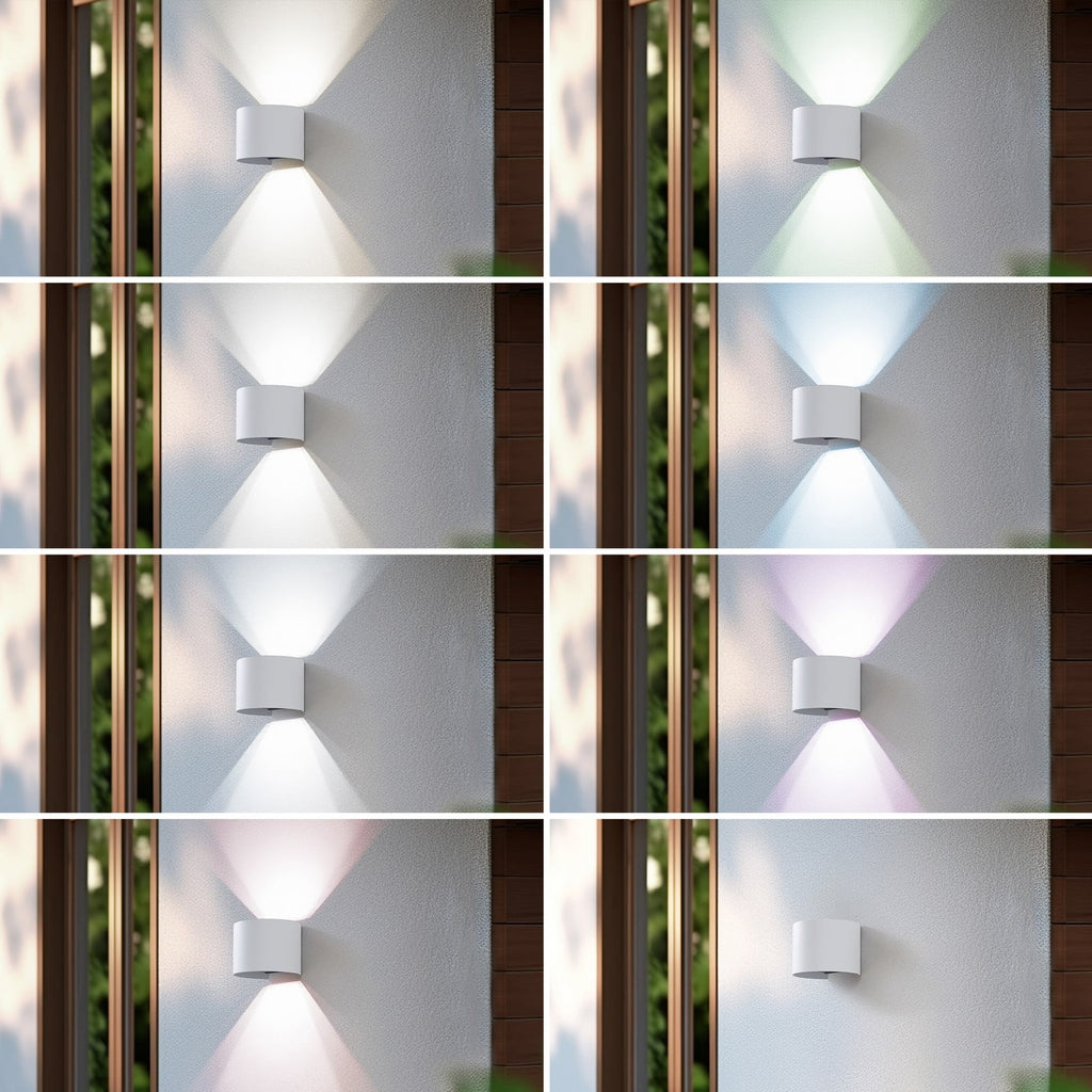 Smart LED utevegglampe Dara rund hvit CCT RGB IP54 detalj