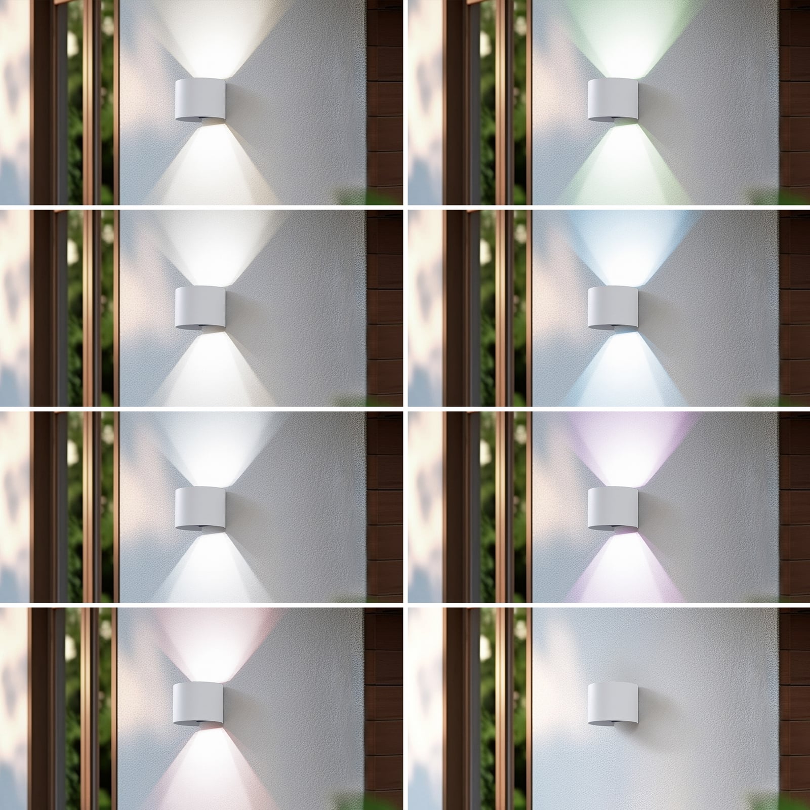 Smart LED utevegglampe Dara rund hvit CCT RGB IP54 detalj