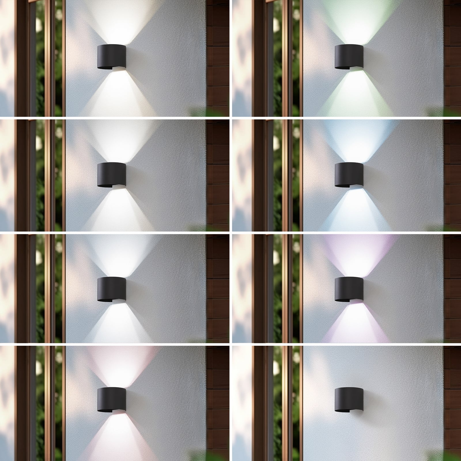 Detalj av overflaten på Smart LED utevegglampe Dara rund mørkegrå
