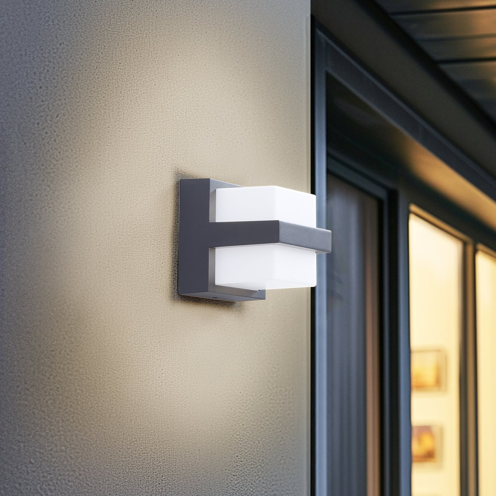 Smart LED utevegglampe Fyra firkantet front