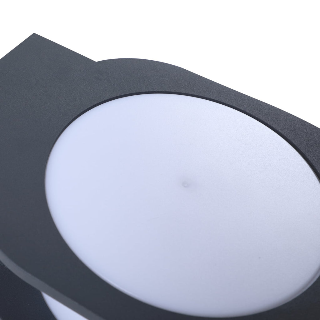 Smart LED utevegglampe Fyra rund CCT RGB dimbar IP54 detalj av materiale