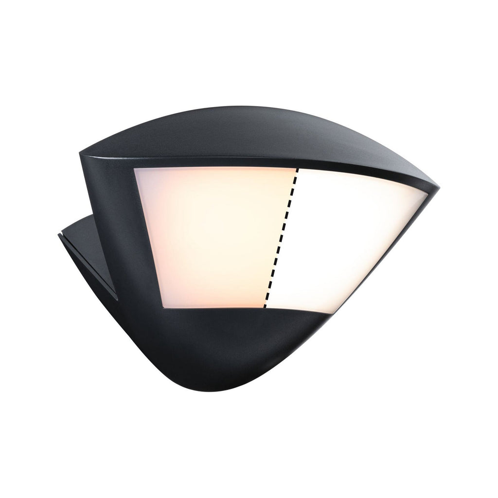 Smart LED utevegglampe Skyla med bevegelsessensor antrasitt montert