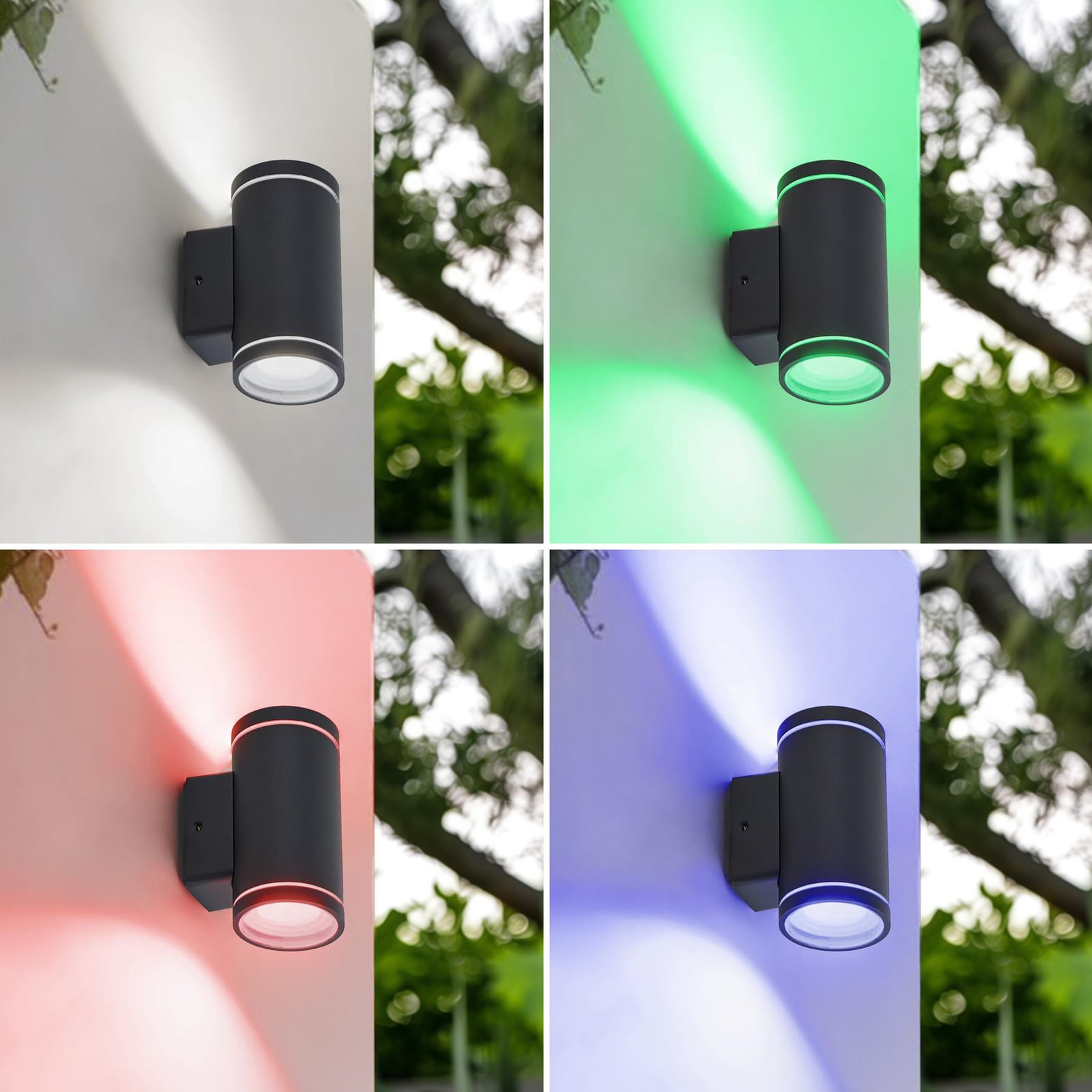Smart LED utevegglampe Valtin CCT RGB rustfritt stål IP54 forfra