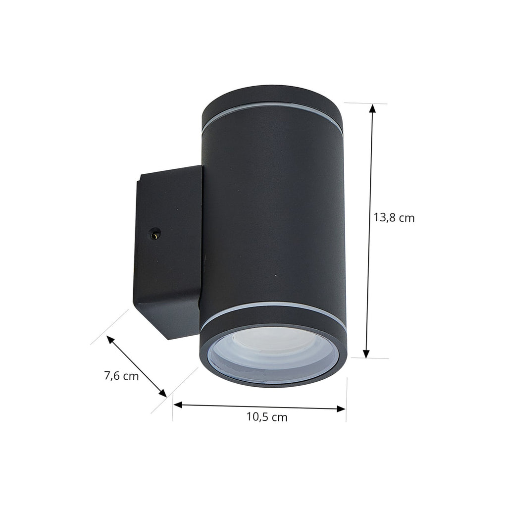 Nærbilde av LED-lys i Smart LED utevegglampe Valtin CCT RGB rustfritt stål IP54