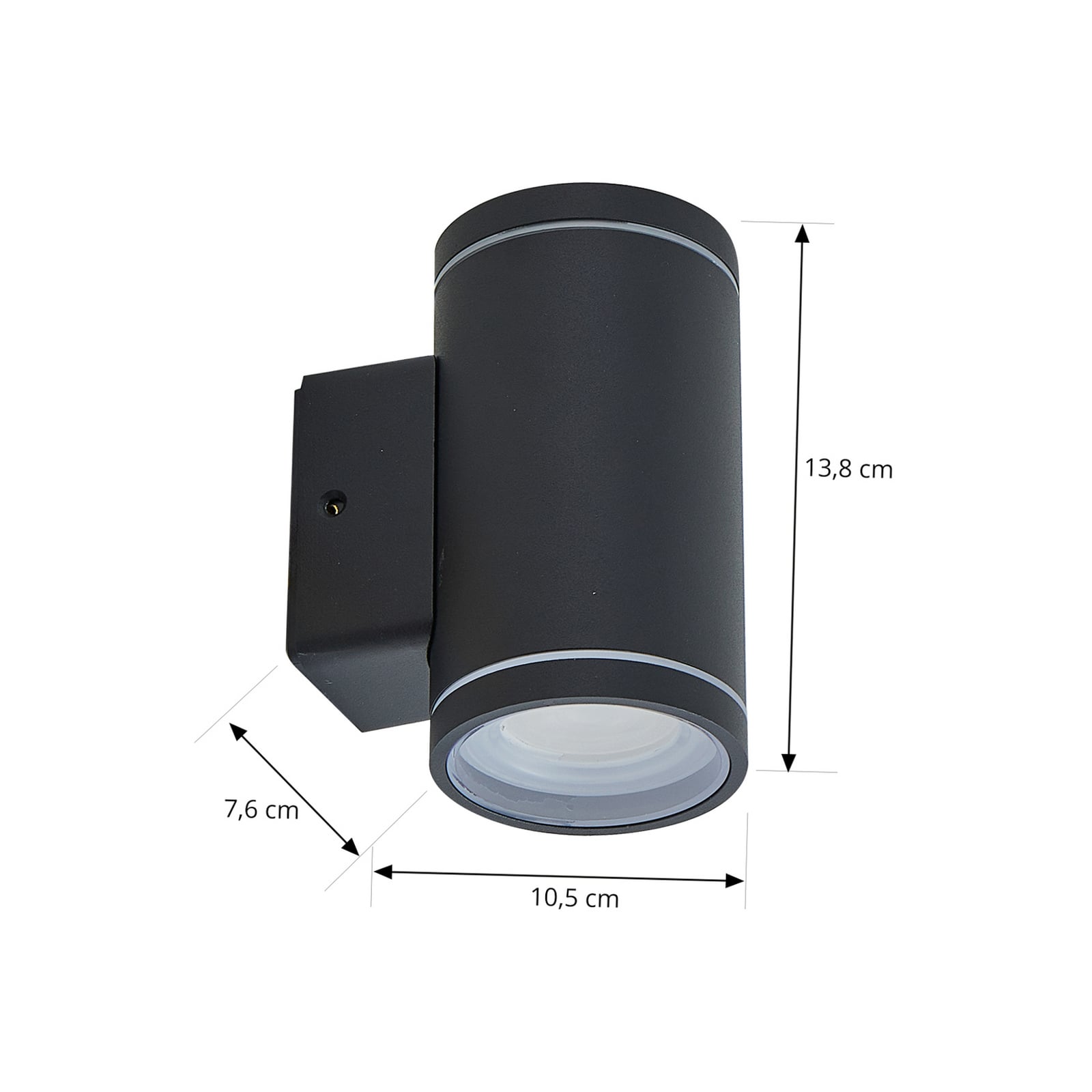 Nærbilde av LED-lys i Smart LED utevegglampe Valtin CCT RGB rustfritt stål IP54