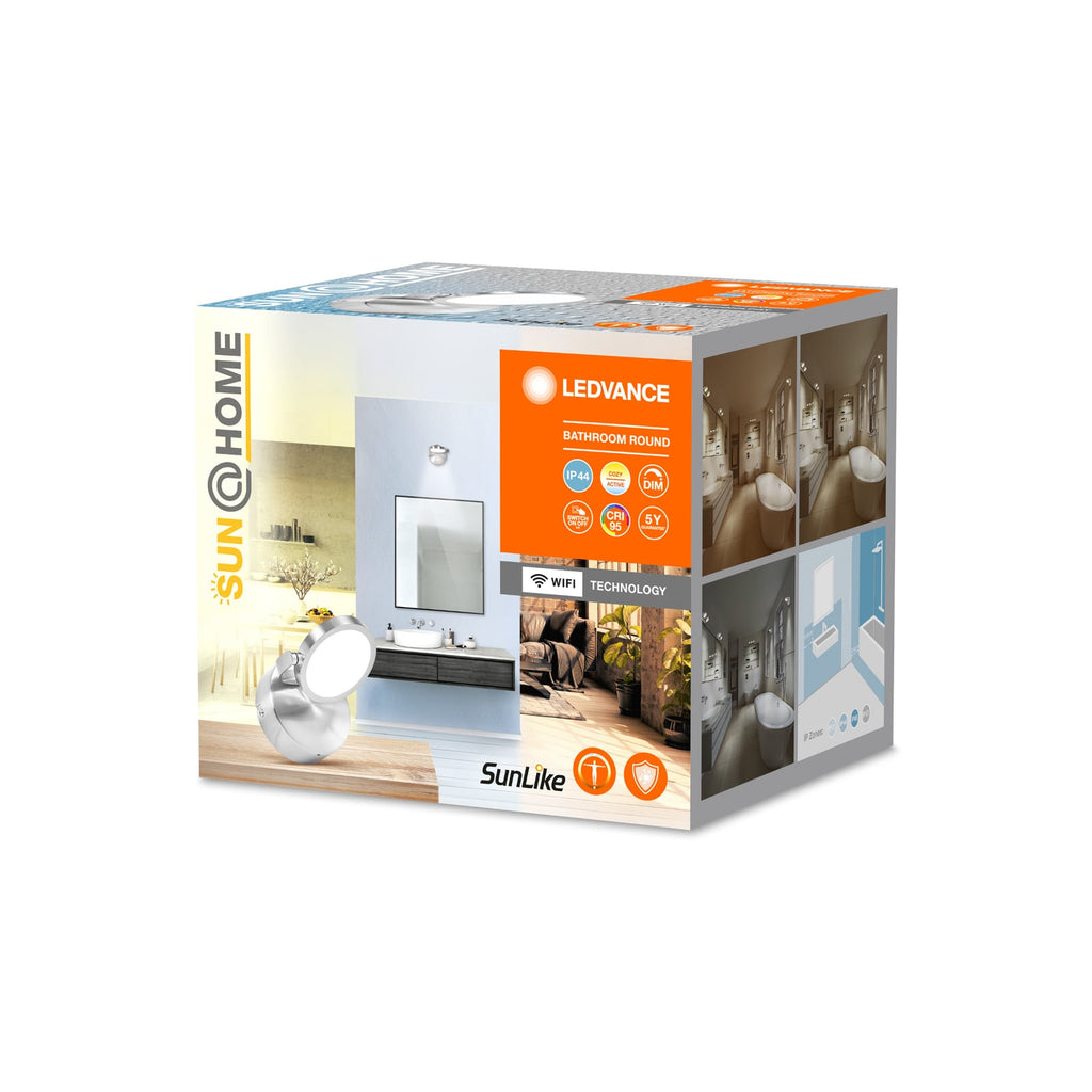 Smart LED veggspot 1-lys dimbar sølv CCT IP44 LEDVANCE SMART+ detalj