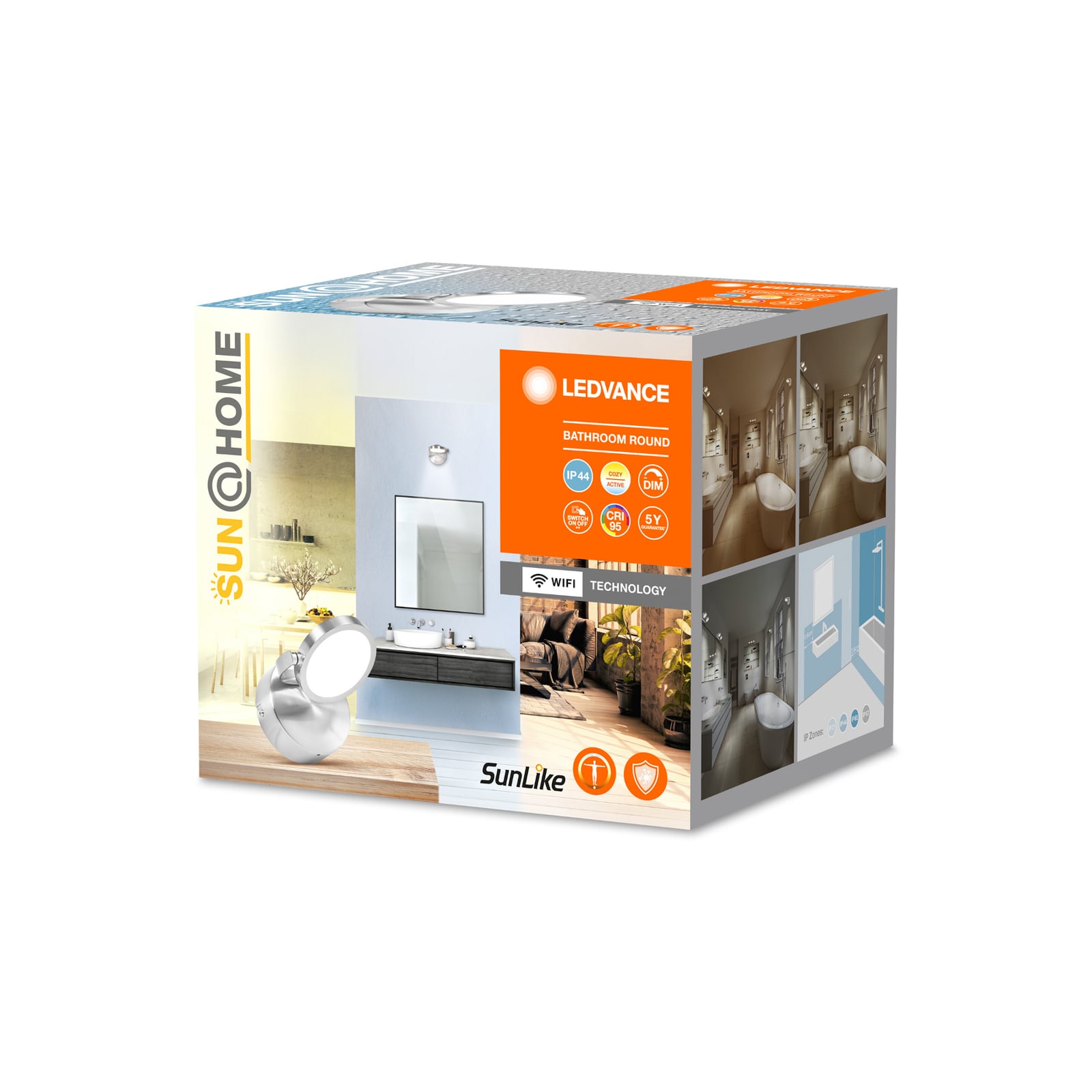 Smart LED veggspot 1-lys dimbar sølv CCT IP44 LEDVANCE SMART+ detalj