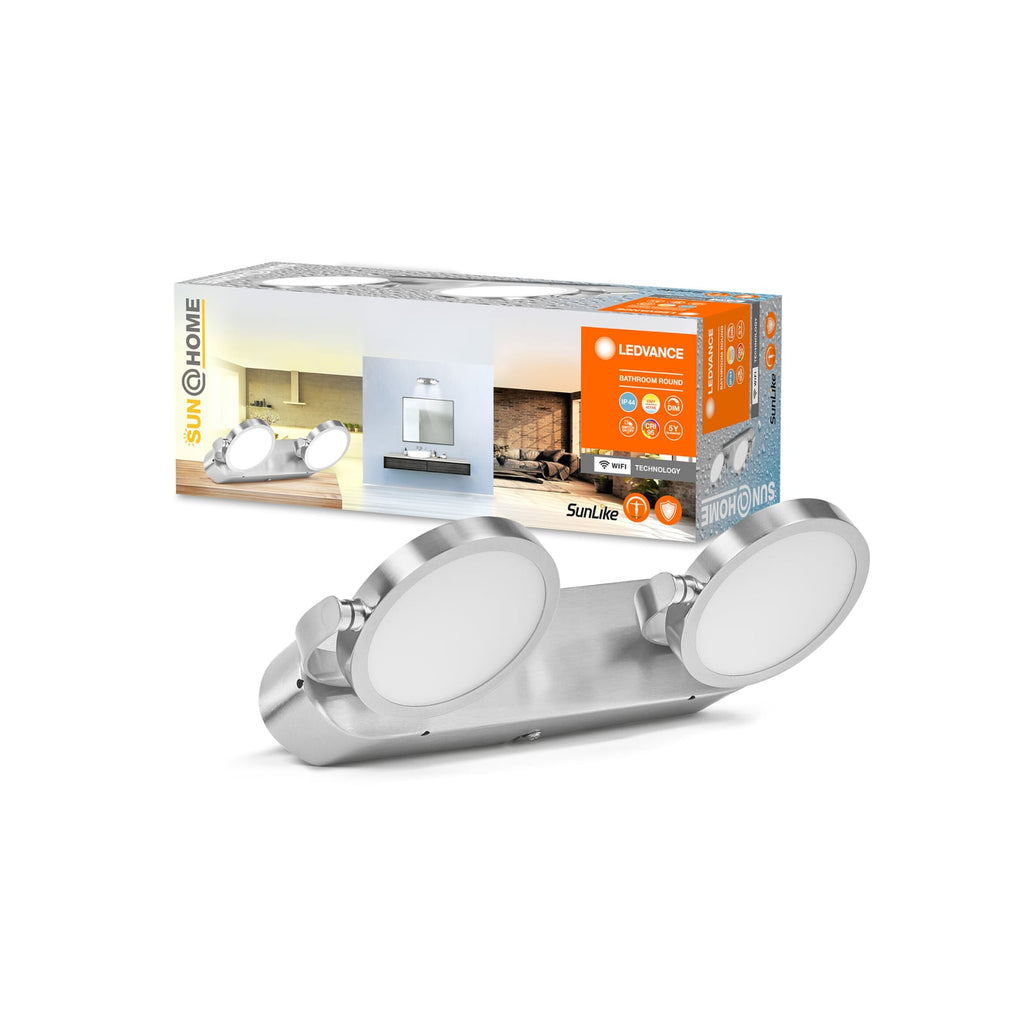 Smart LED veggspot 2-lys dimbar sølv CCT IP44 - LEDVANCE SMART+ bakside