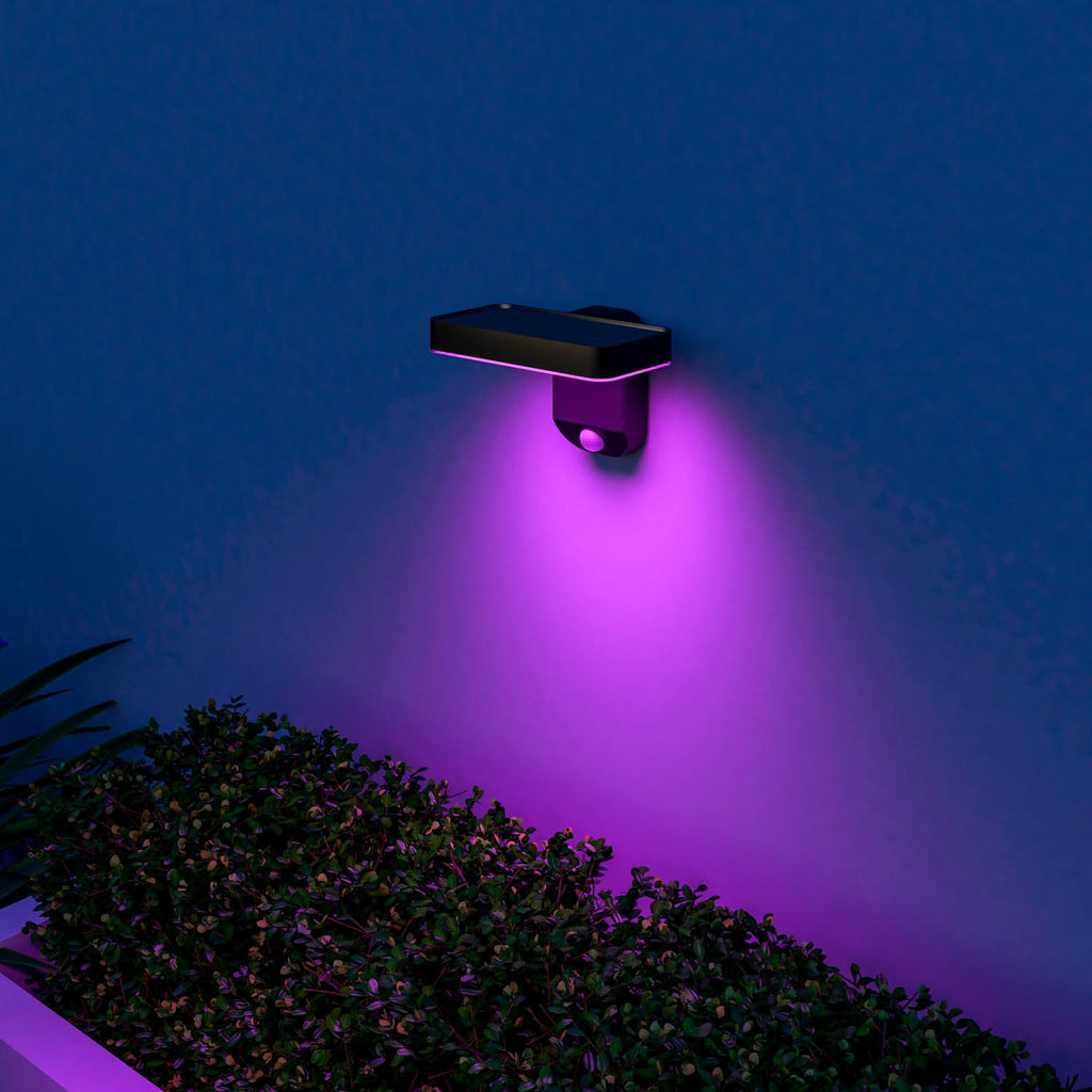 Smart solcellevegglampe med bevegelsessensor RGBW IP44 - Calex bakside