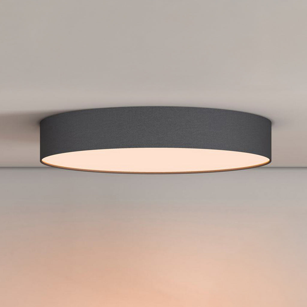 Nærbilde av tekstilskjerm på Smart taklampe Fabric tekstil LED Ø30 cm RGB CCT dimbar Calex