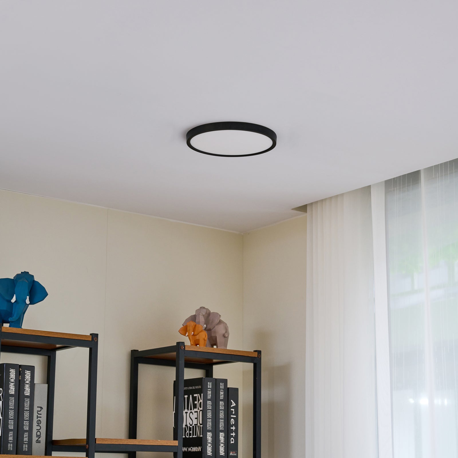 Smart taklampe Pravin LED Ø23 cm CCT dimbar svart bakside