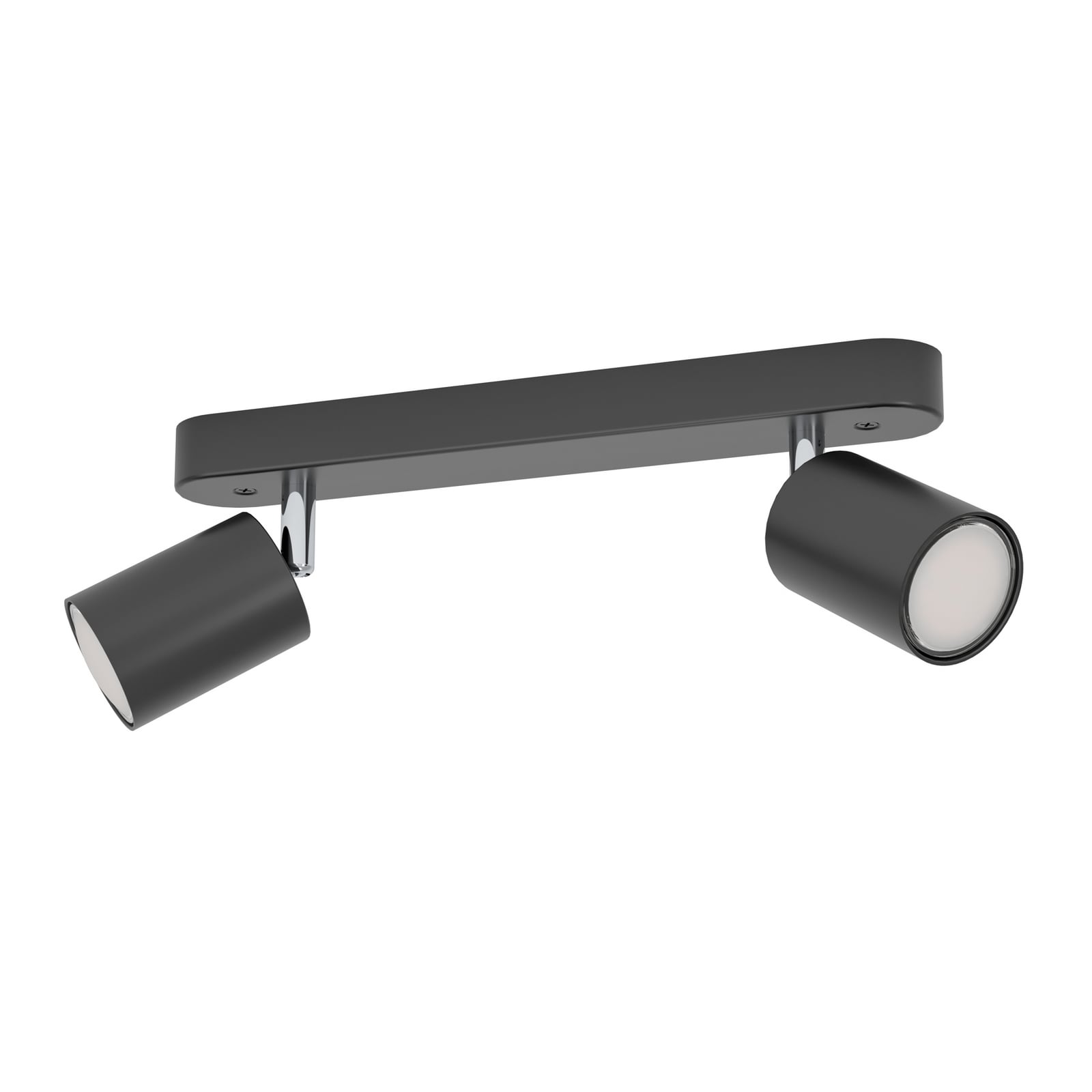 Smart takspot Adfira-Z 2-lys stål svart dimbar CCT GU10 EGLO connect forfra