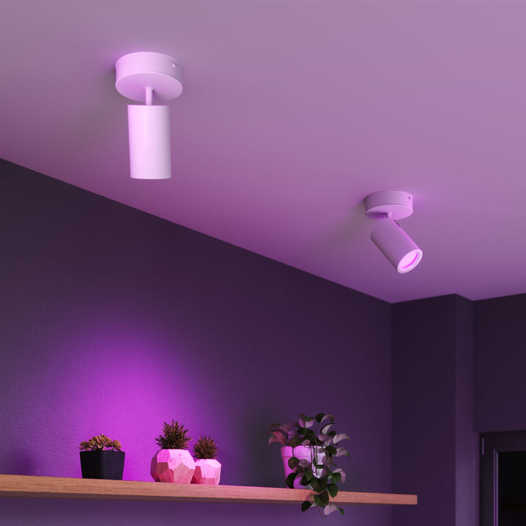 Smart takspot GU10 LED RGBW dimbar hvit Ø10 cm WiFi - Calex forfra