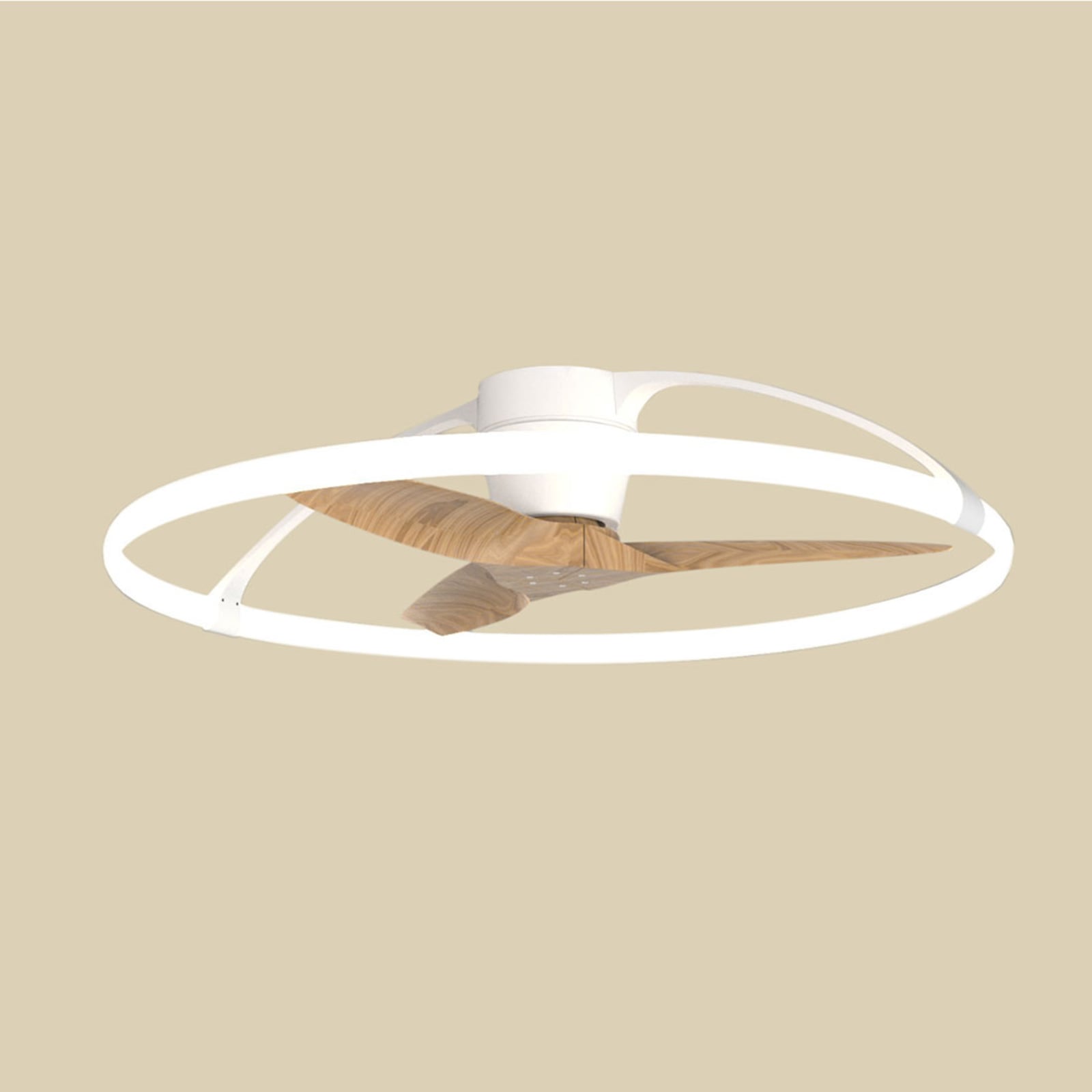 Smart takvifte Nepal LED Bluetooth hvit/bøk forfra