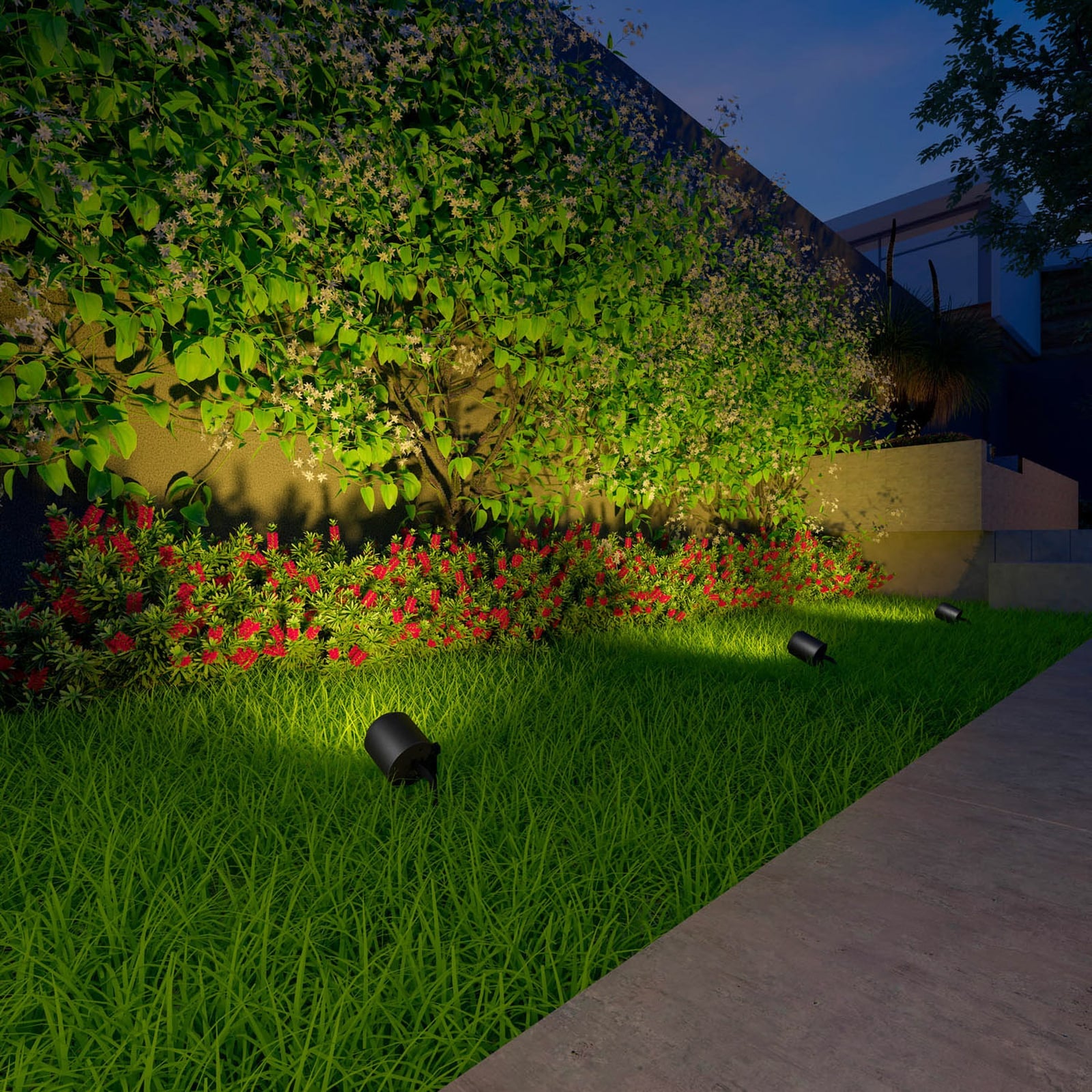 Smart utespot med spyd 3-sett RGB dimbar IP44 - Calex app-styring skjermbilde